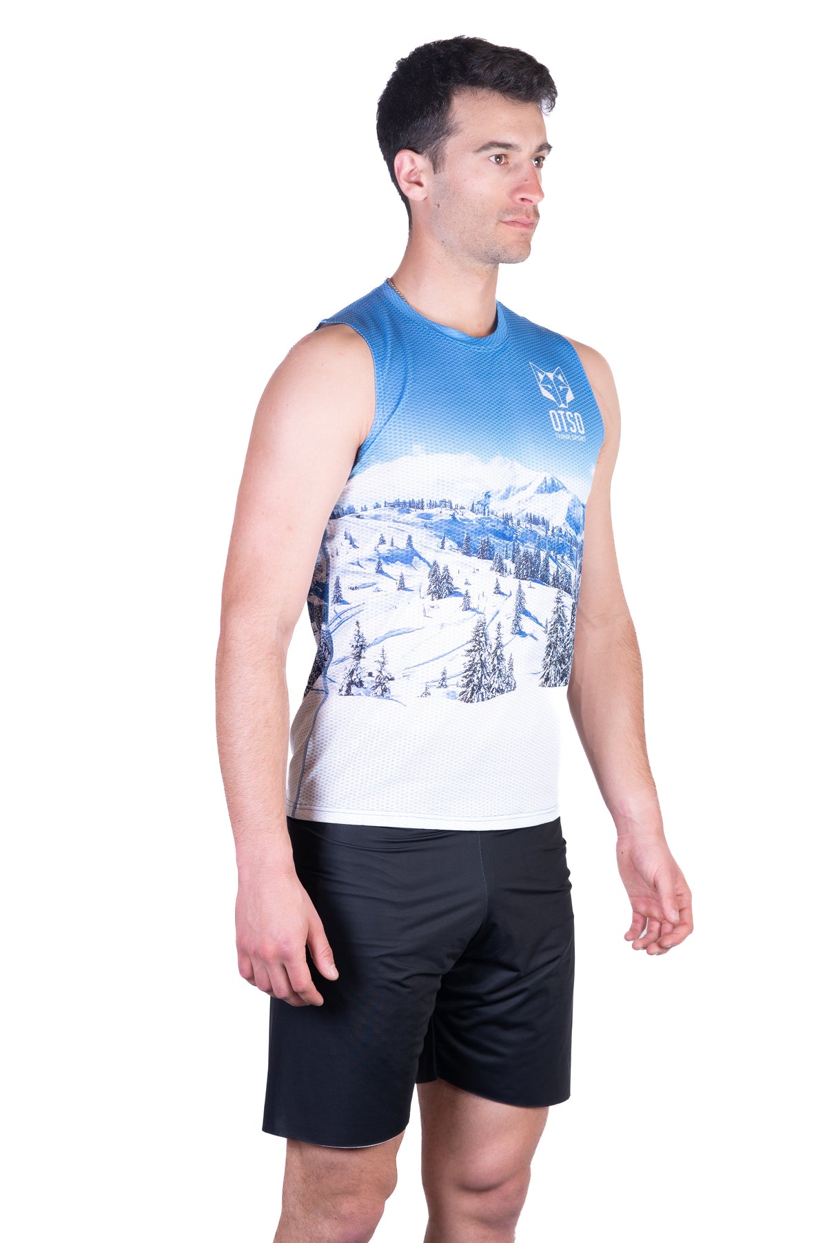 OTSO Herren Lauf-Tanktop - Snow Forest – Produktansicht 4