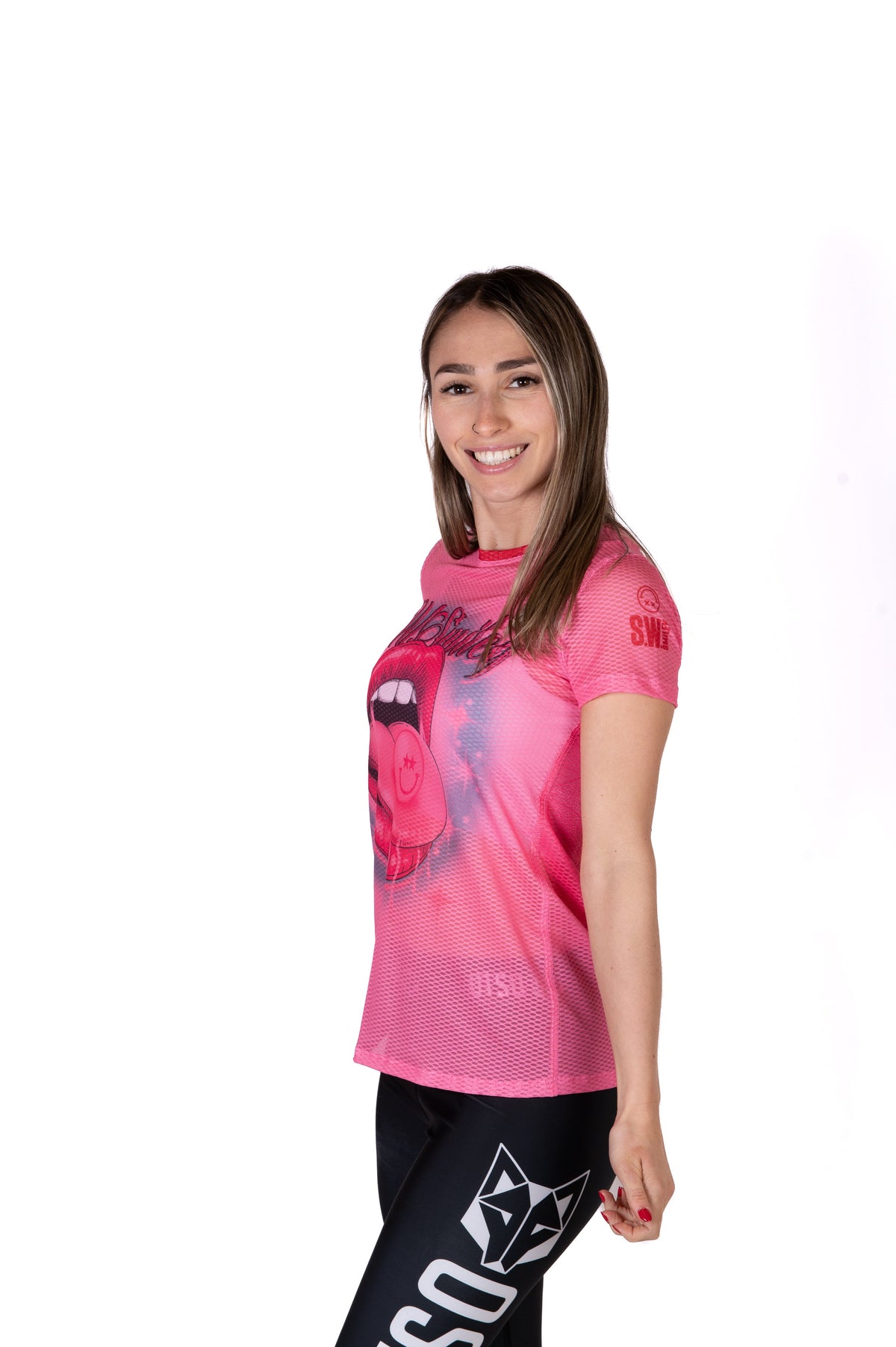 OTSO Damen Kurzarm-Funktionsshirt - S.W.Smiley Hella Good – Produktansicht 5