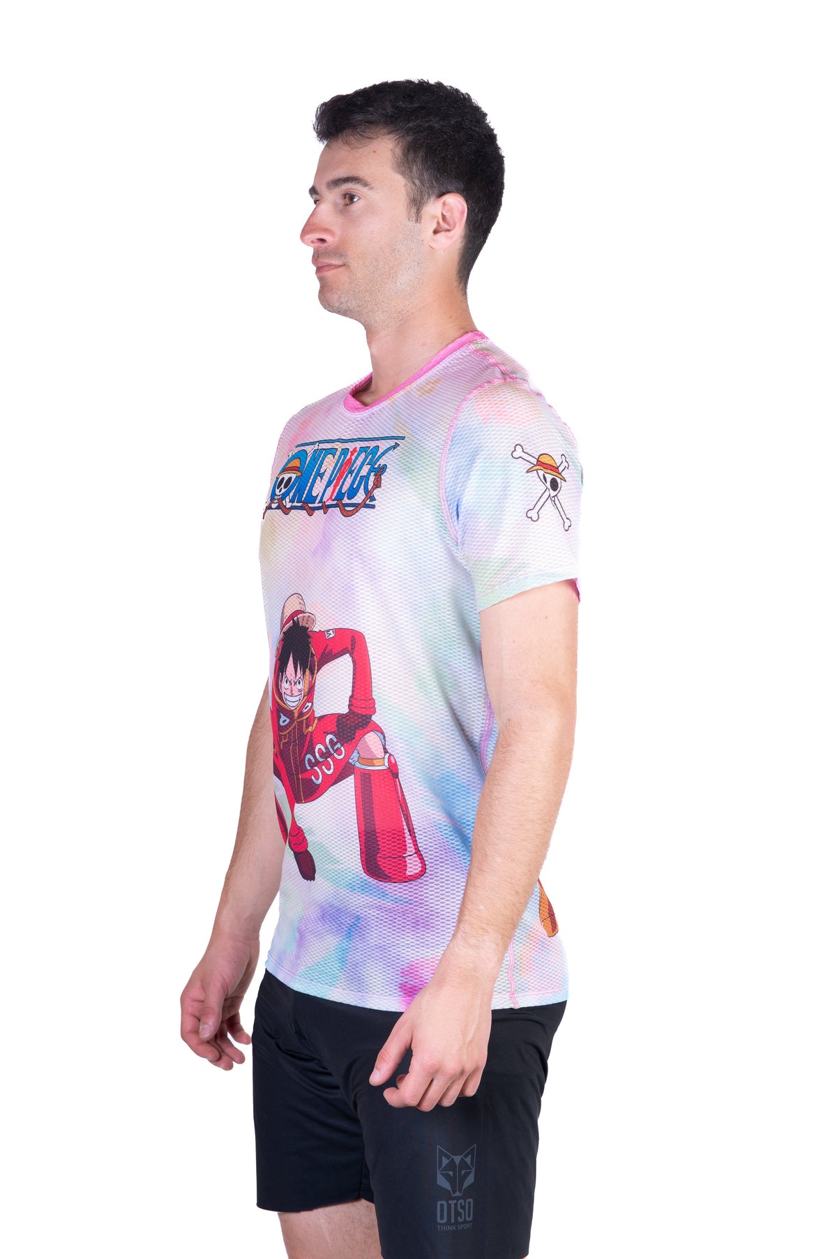 OTSO Herren Kurzarm-Funktionsshirt - One piece egghead luffy and the crew pink – Produktansicht 5