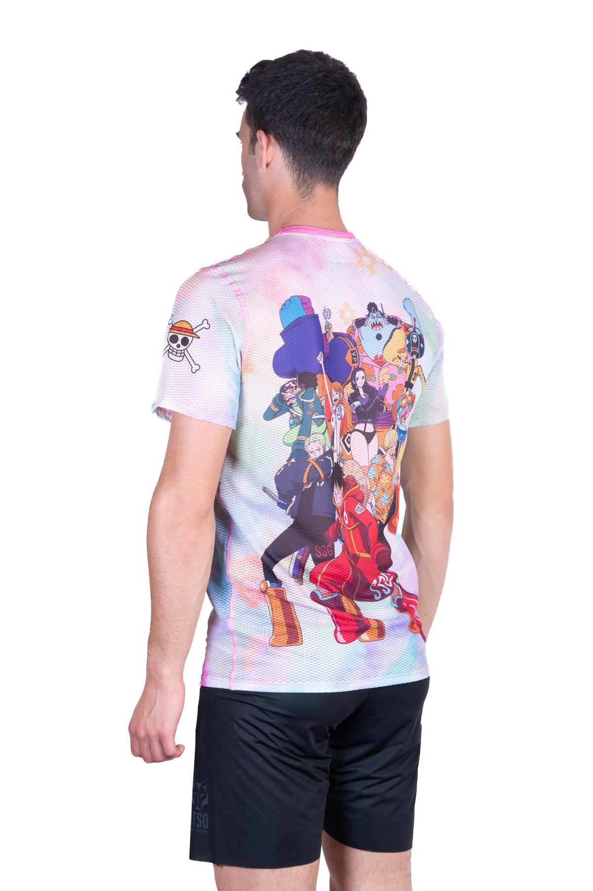 OTSO Herren Kurzarm-Funktionsshirt - One piece egghead luffy and the crew pink – Produktansicht 7