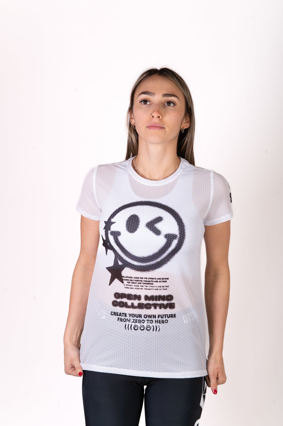 OTSO Damen Kurzarm-Funktionsshirt - S.W.Smiley Airbrushed Infinity – Produktansicht 3