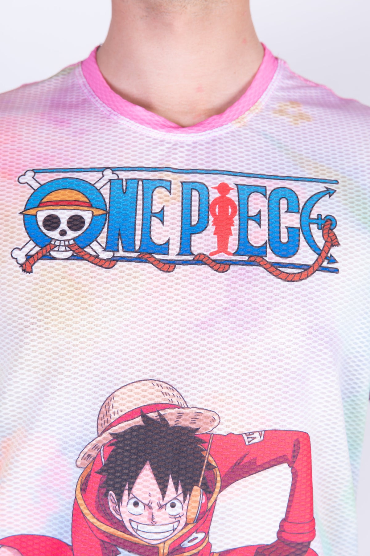 OTSO Herren Kurzarm-Funktionsshirt - One piece egghead luffy and the crew pink – Produktansicht 9