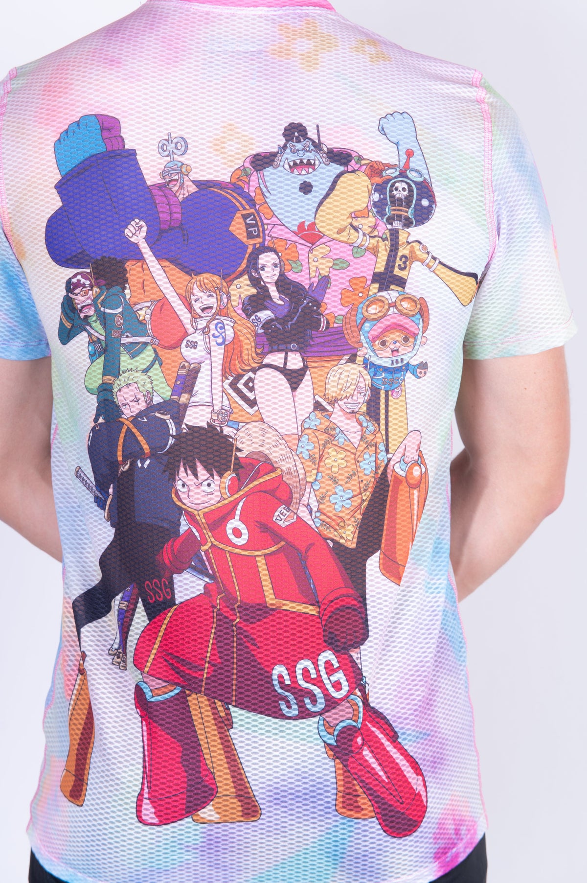 OTSO Herren Kurzarm-Funktionsshirt - One piece egghead luffy and the crew pink – Produktansicht 10