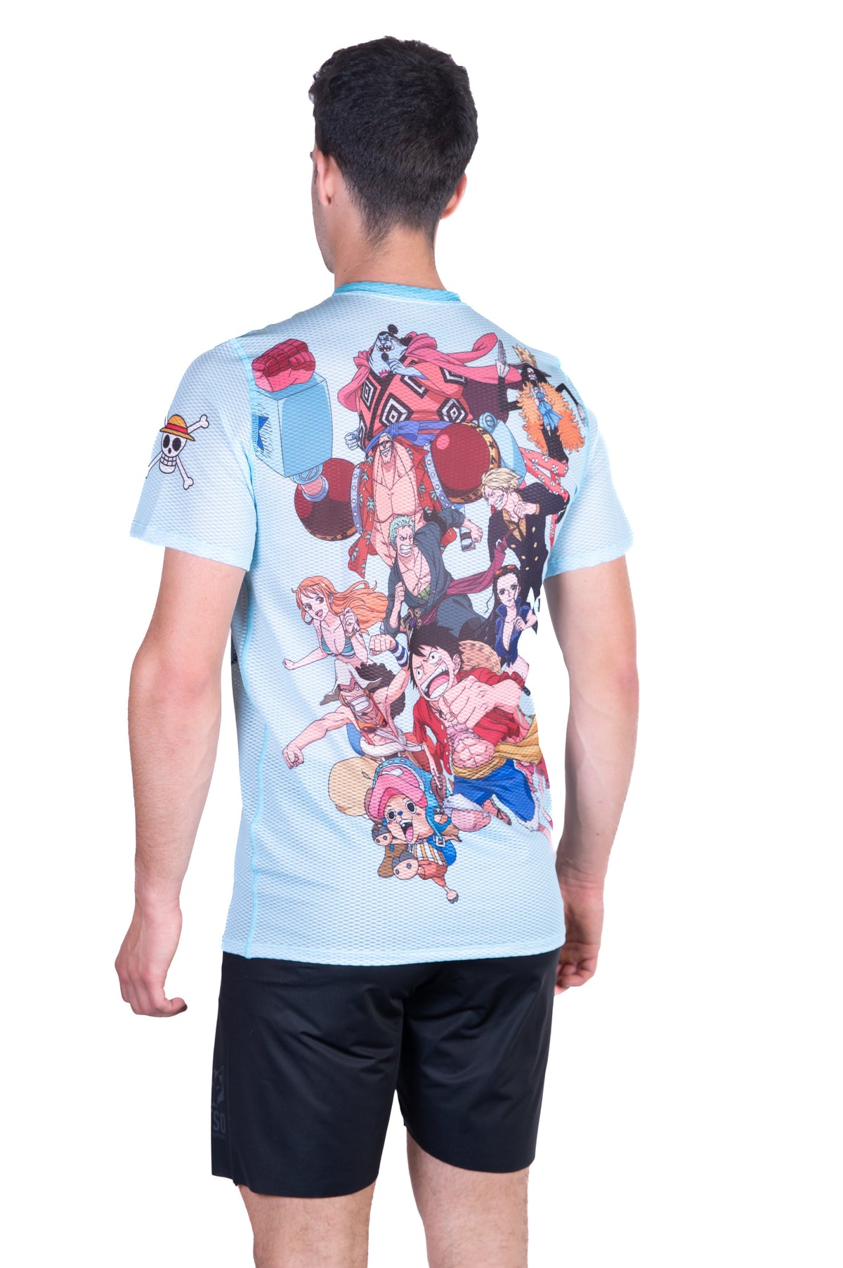 OTSO Herren Kurzarm-Funktionsshirt - One piece fishman straw hat crew turquoise – Produktansicht 7
