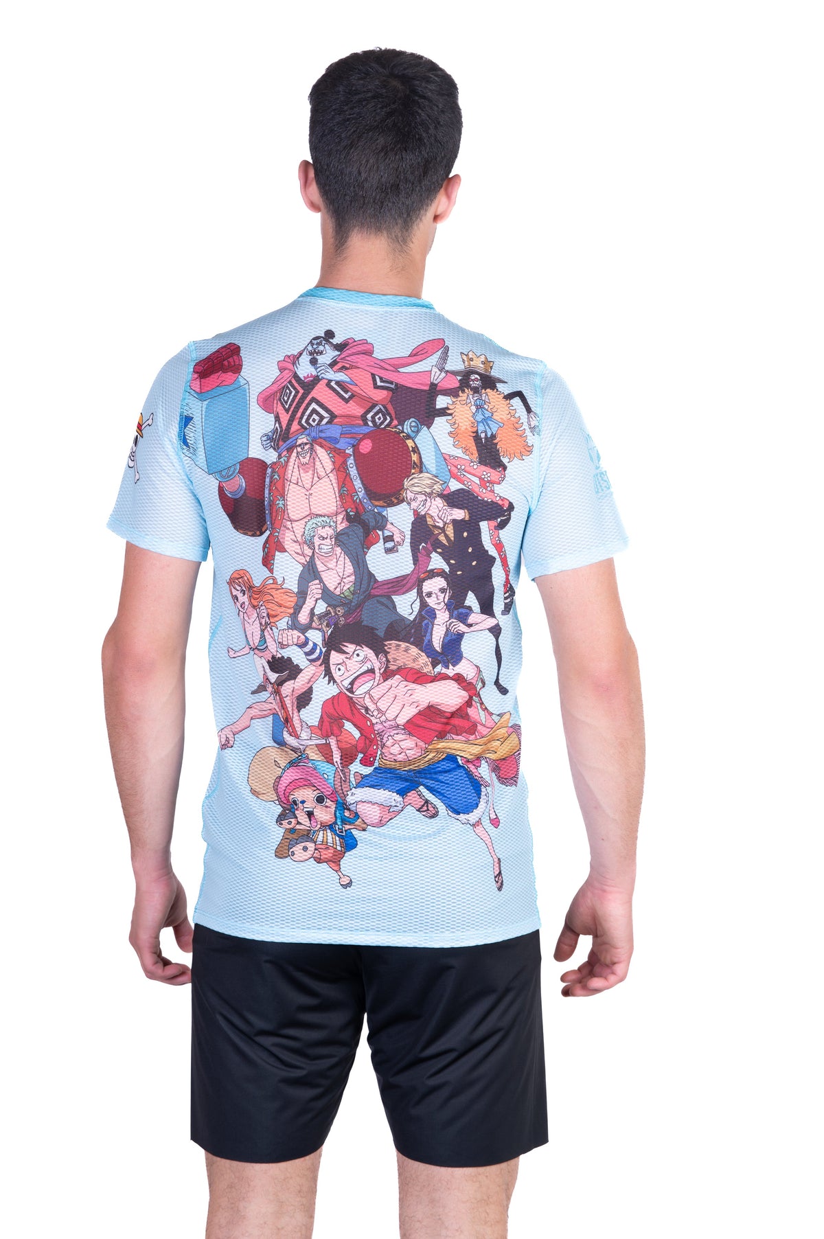 OTSO Herren Kurzarm-Funktionsshirt - One piece fishman straw hat crew turquoise – Produktansicht 8