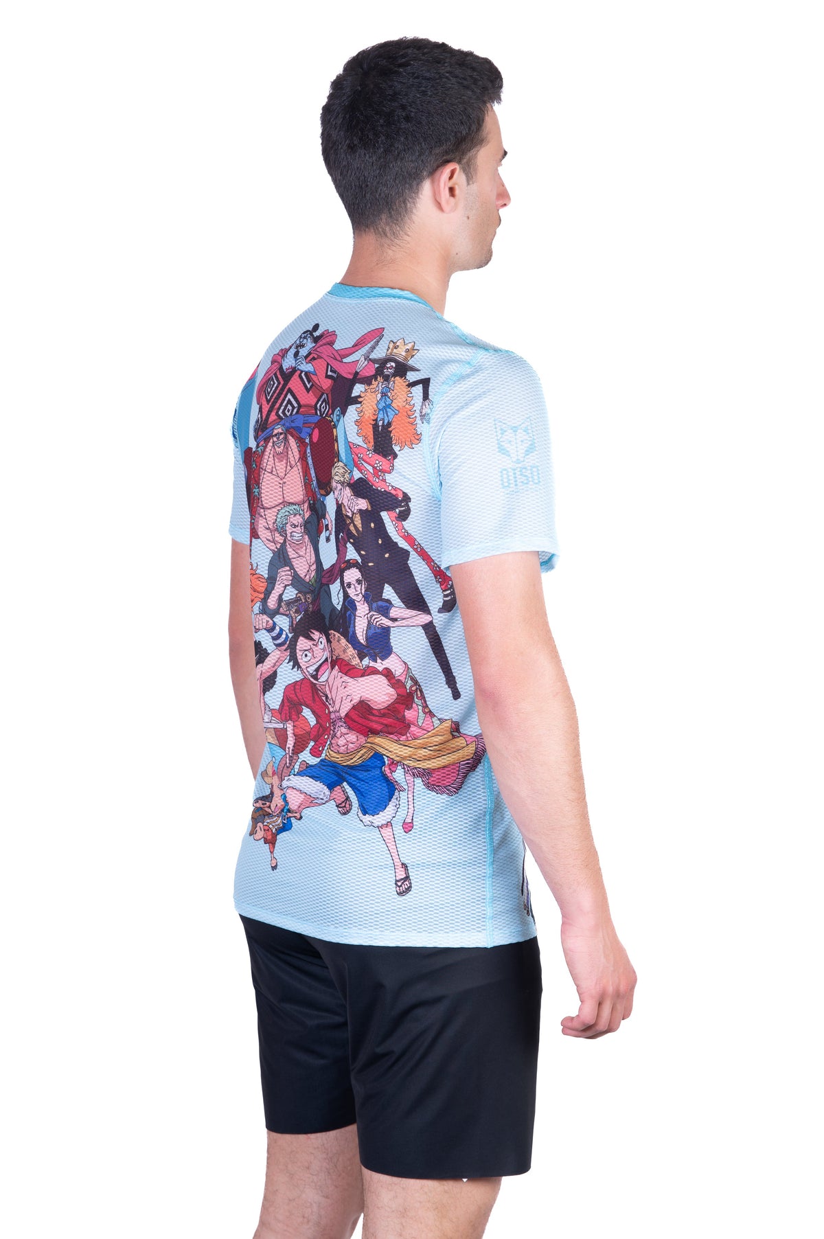 OTSO Herren Kurzarm-Funktionsshirt - One piece fishman straw hat crew turquoise – Produktansicht 6
