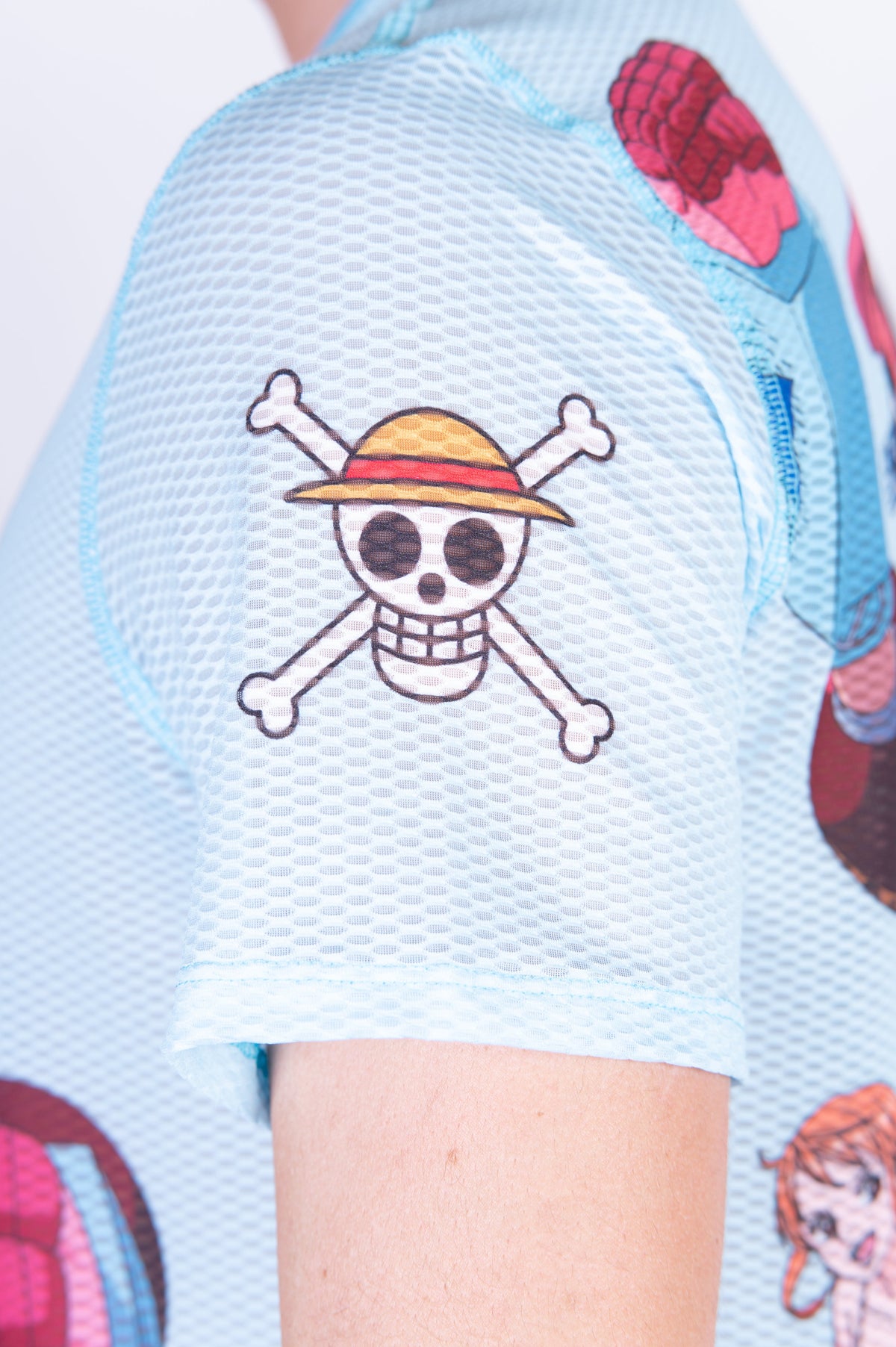OTSO Herren Kurzarm-Funktionsshirt - One piece fishman straw hat crew turquoise – Produktansicht 13