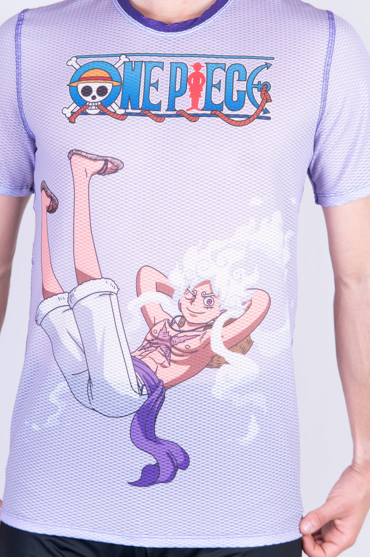 OTSO Herren Kurzarm-Funktionsshirt - One piece egghead luffy gear5 purple – Produktansicht 9