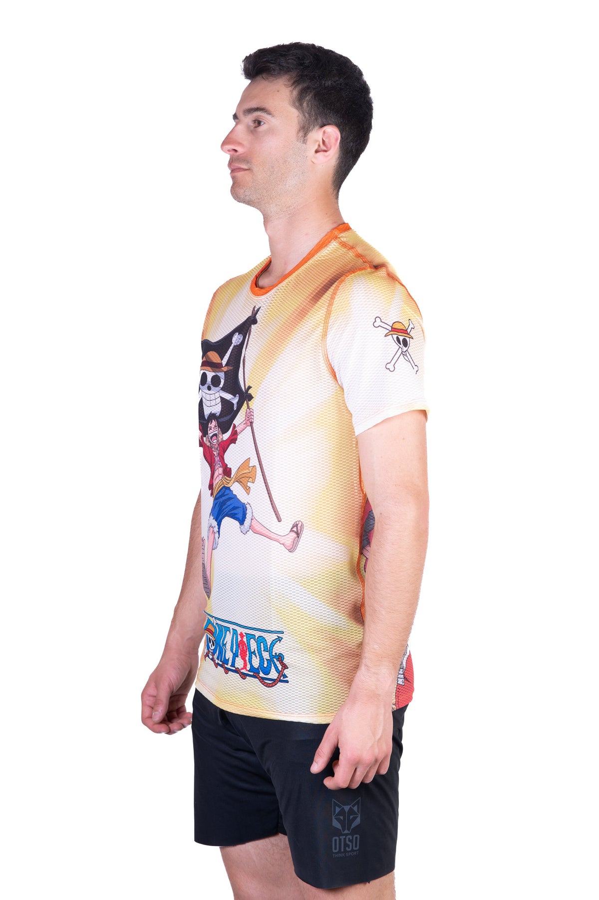 OTSO Herren Kurzarm-Funktionsshirt - One piece fishman straw hat crew yellow – Produktansicht 5
