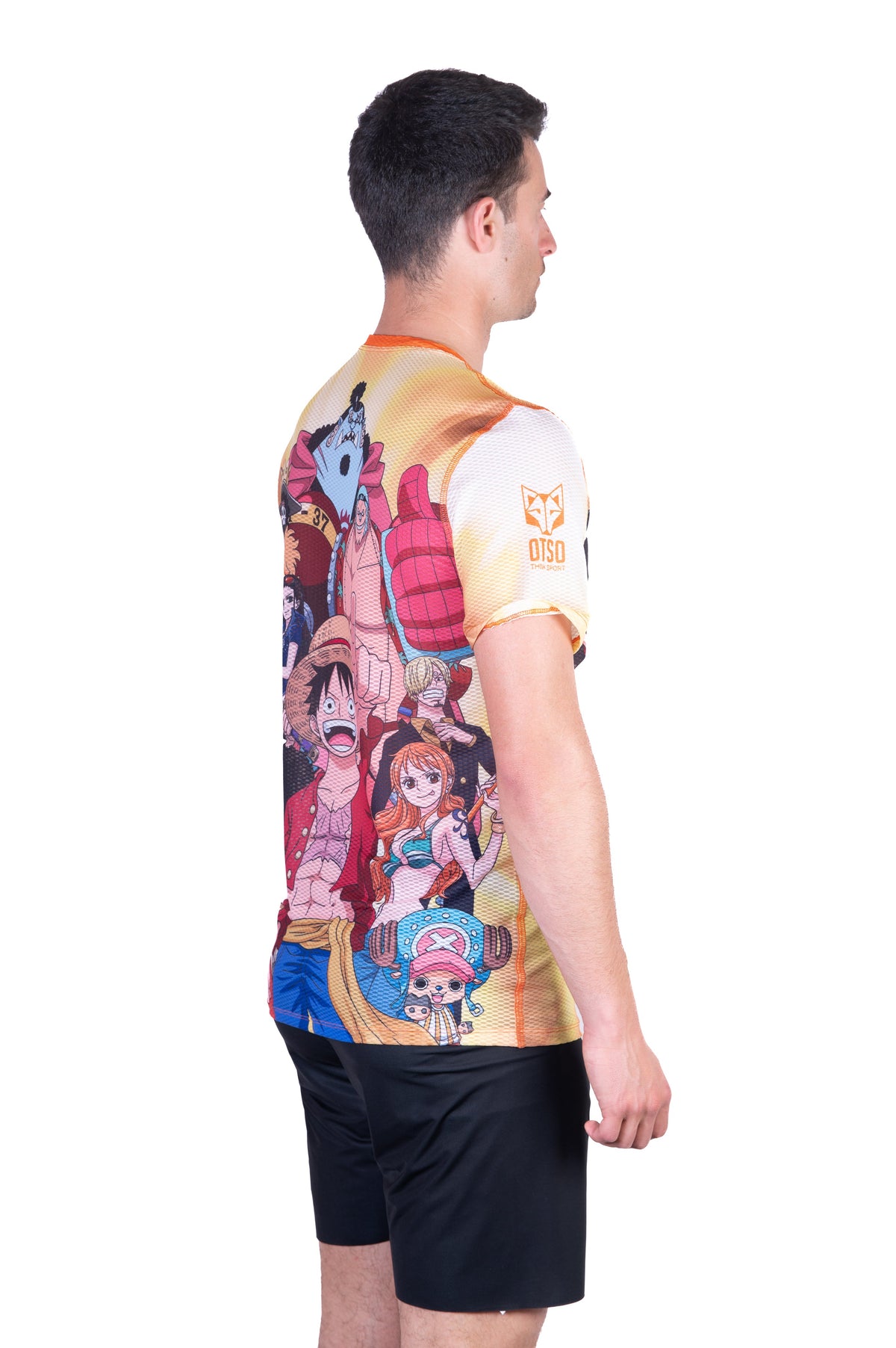 OTSO Herren Kurzarm-Funktionsshirt - One piece fishman straw hat crew yellow – Produktansicht 6