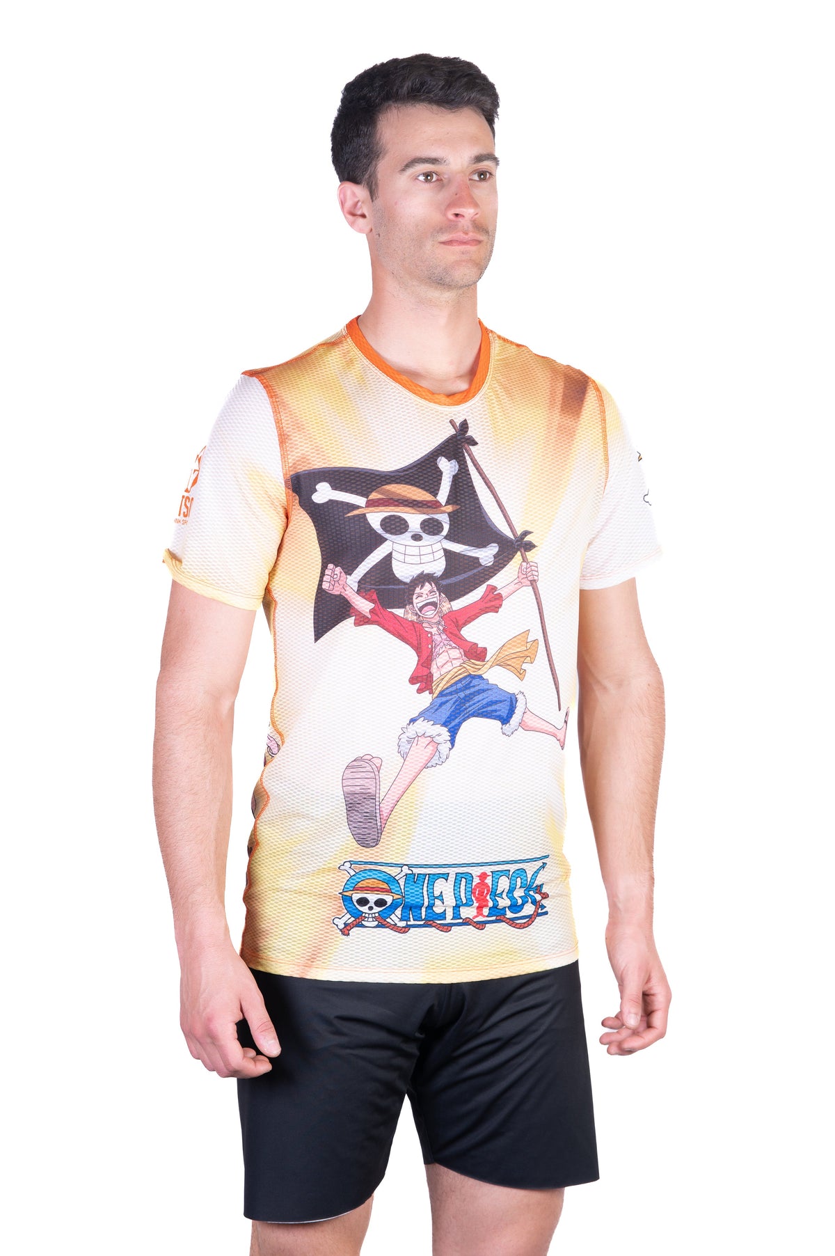 OTSO Herren Kurzarm-Funktionsshirt - One piece fishman straw hat crew yellow – Produktansicht 4