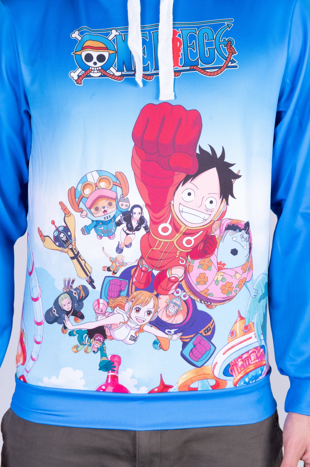 OTSO Hoodie - One piece egghead luffy straw hat crew blue – Produktansicht 10