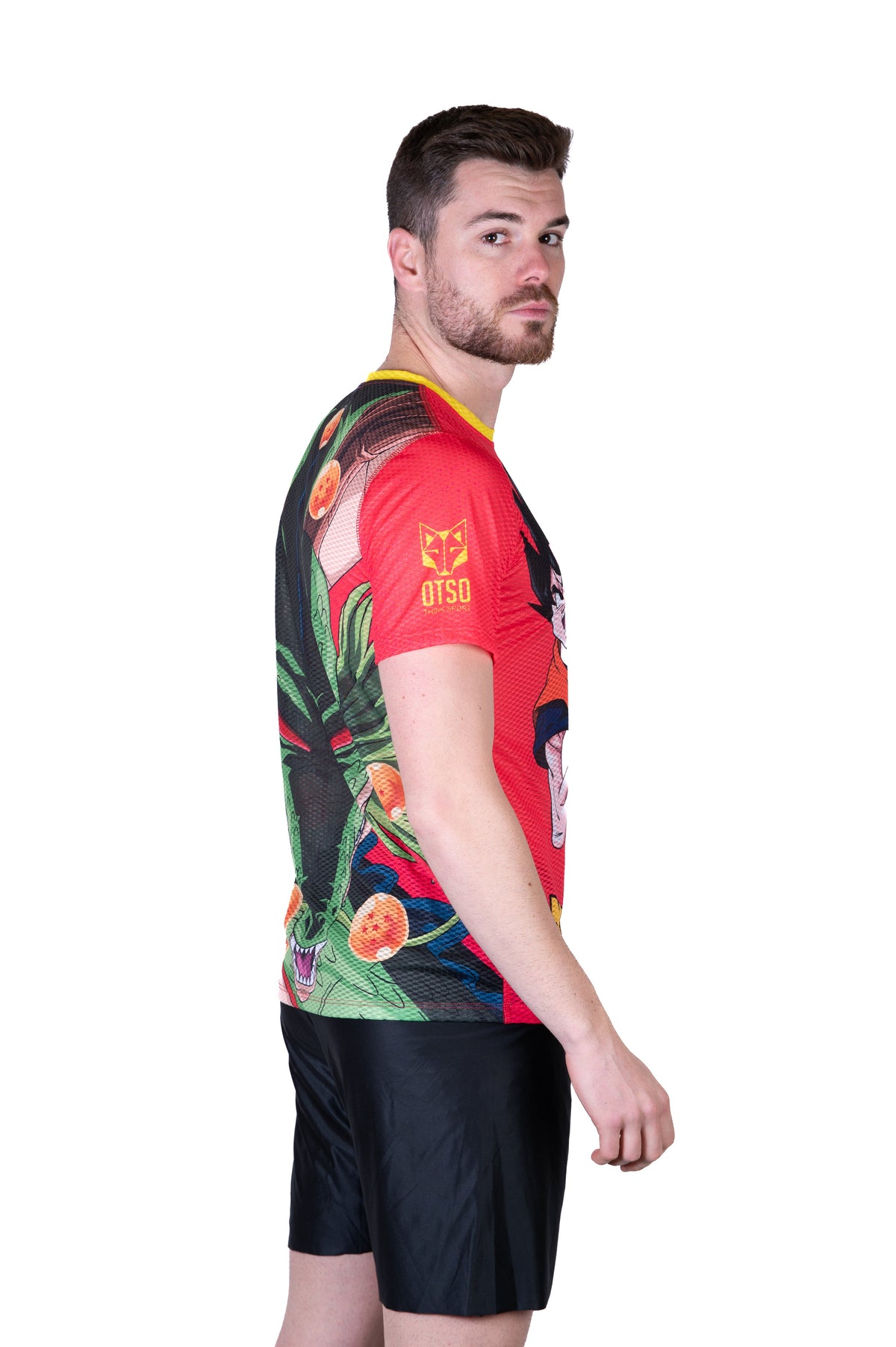 OTSO Herren Kurzarm-Funktionsshirt - Dragon Ball Z Goku Shenron – Produktansicht 5