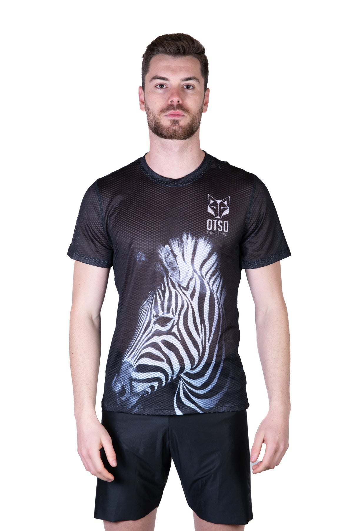 OTSO Herren Kurzarm-Funktionsshirt - Zebra – Produktansicht 3