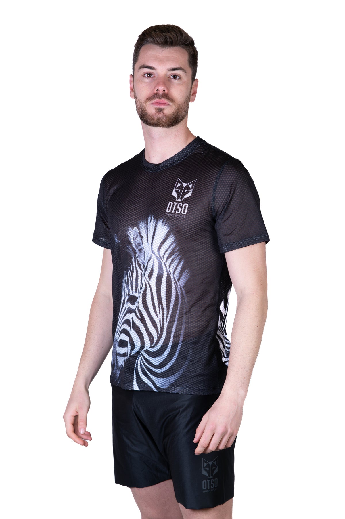 OTSO Herren Kurzarm-Funktionsshirt - Zebra – Produktansicht 4