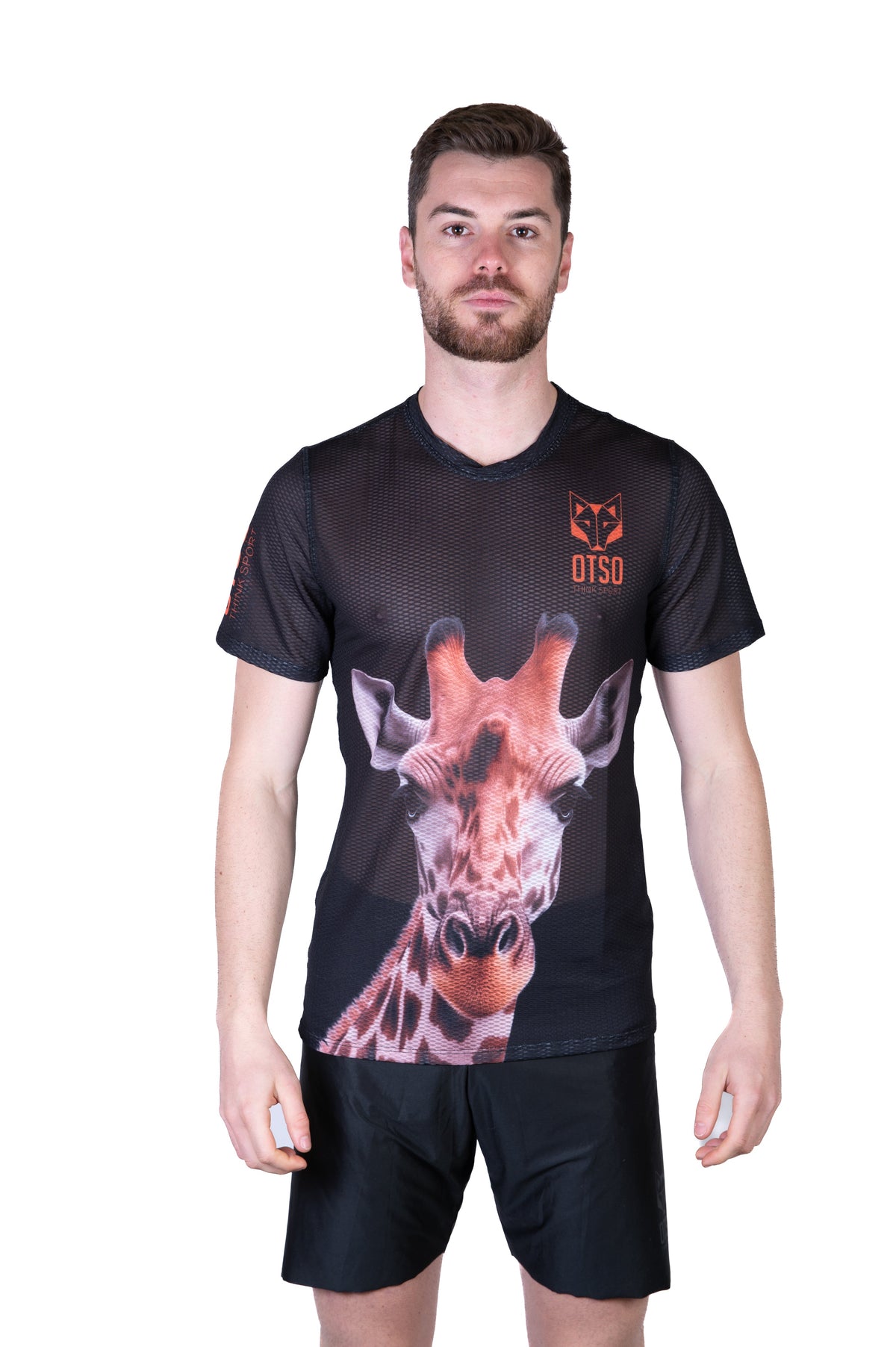 OTSO Herren Kurzarm-Funktionsshirt - Giraffe – Produktansicht 3