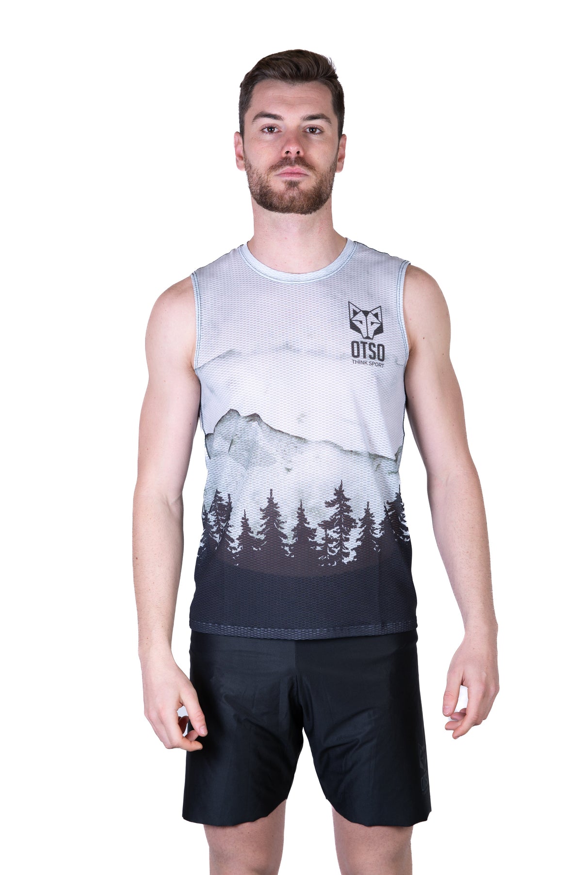OTSO Herren Lauf-Tanktop - Green Forest – Produktansicht 3