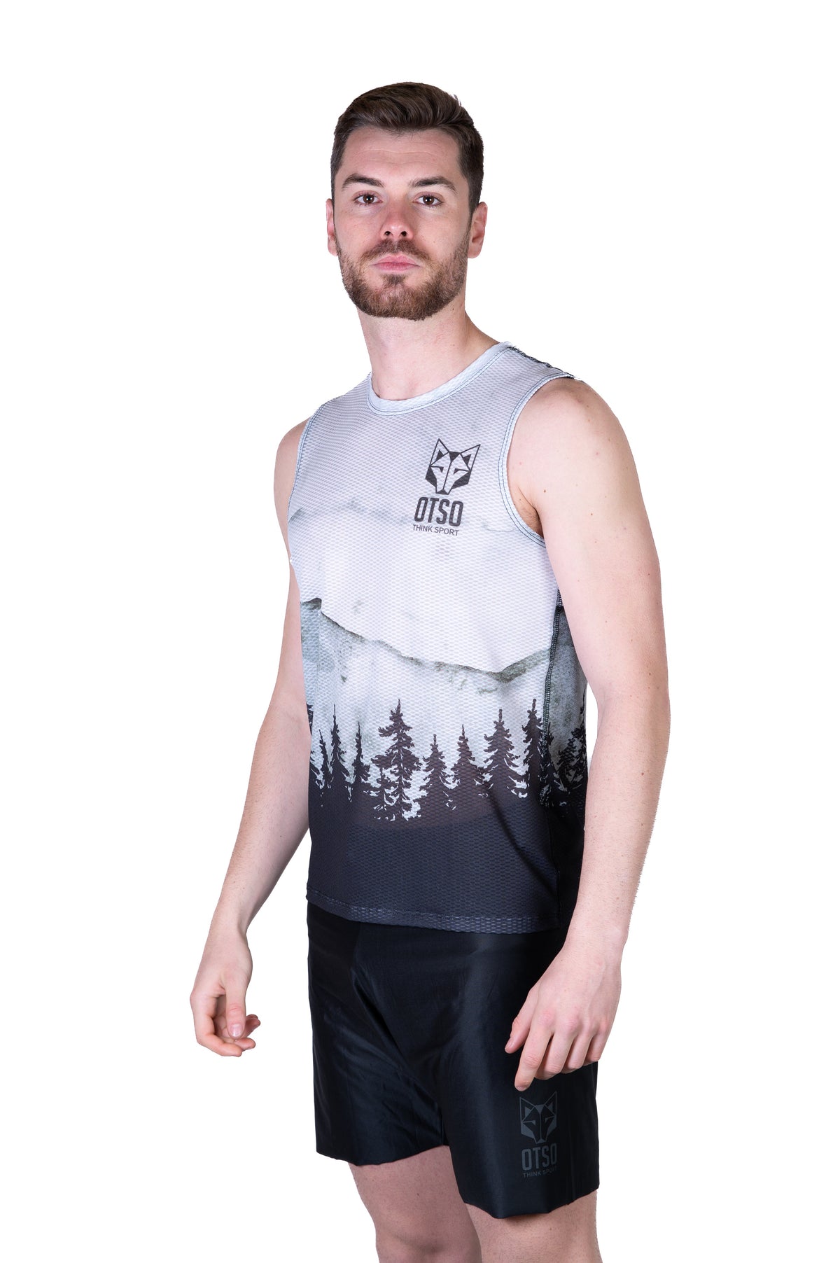 OTSO Herren Lauf-Tanktop - Green Forest – Produktansicht 4