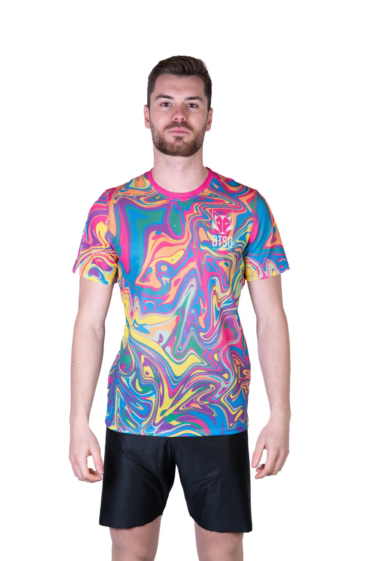 OTSO Herren Kurzarm-Funktionsshirt - Psychedelic – Produktansicht 3