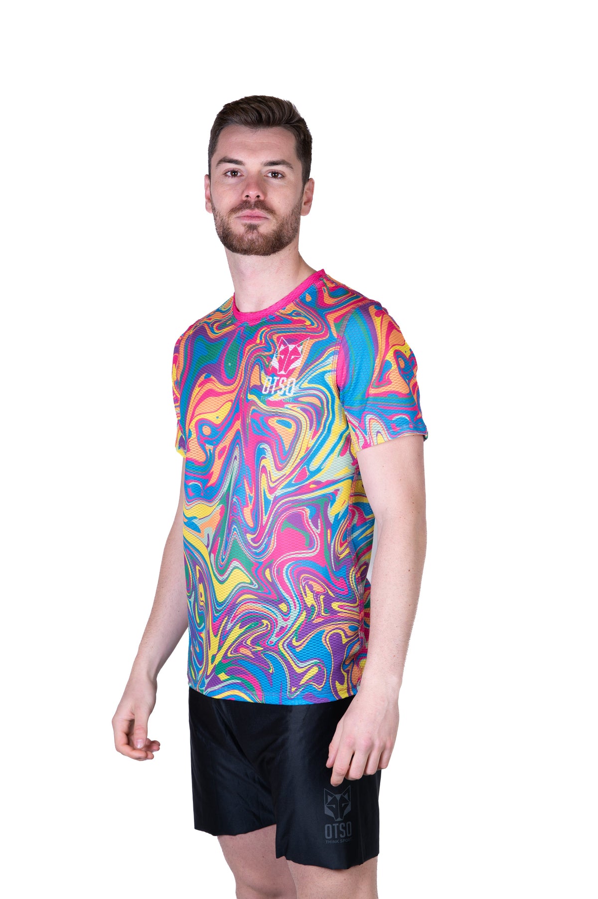 OTSO Herren Kurzarm-Funktionsshirt - Psychedelic – Produktansicht 4