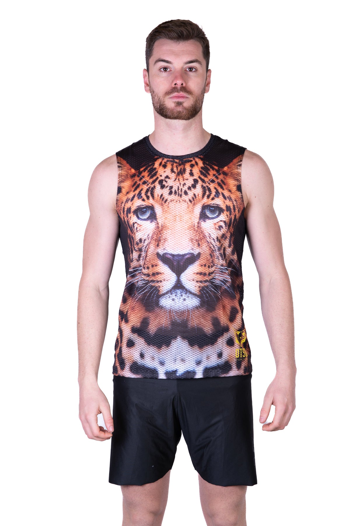 OTSO Herren Lauf-Tanktop - Leopard – Produktansicht 3