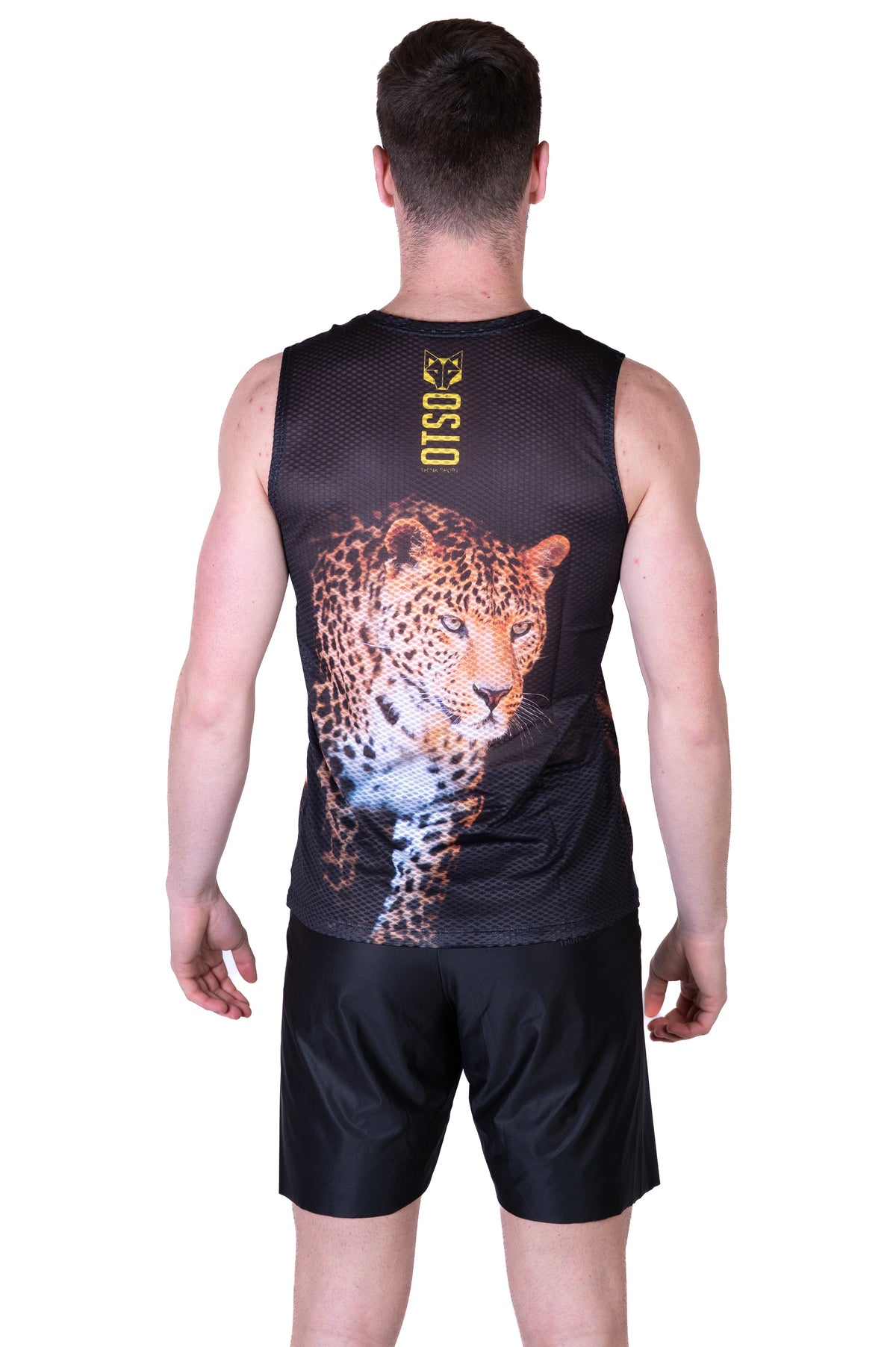 OTSO Herren Lauf-Tanktop - Leopard – Produktansicht 7