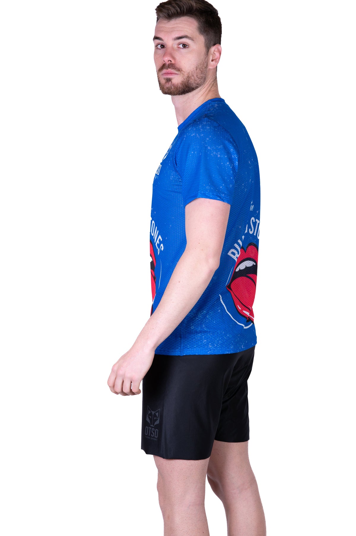OTSO Herren Kurzarm-Funktionsshirt - Running Stones Blue – Produktansicht 6