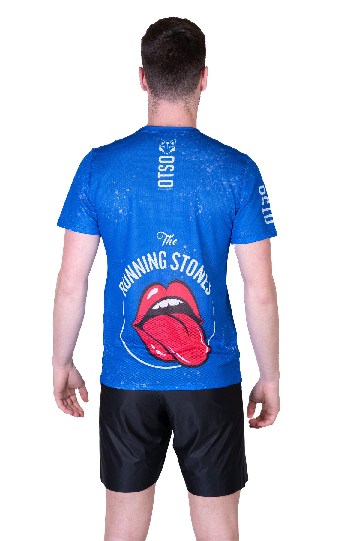 OTSO Herren Kurzarm-Funktionsshirt - Running Stones Blue – Produktansicht 7