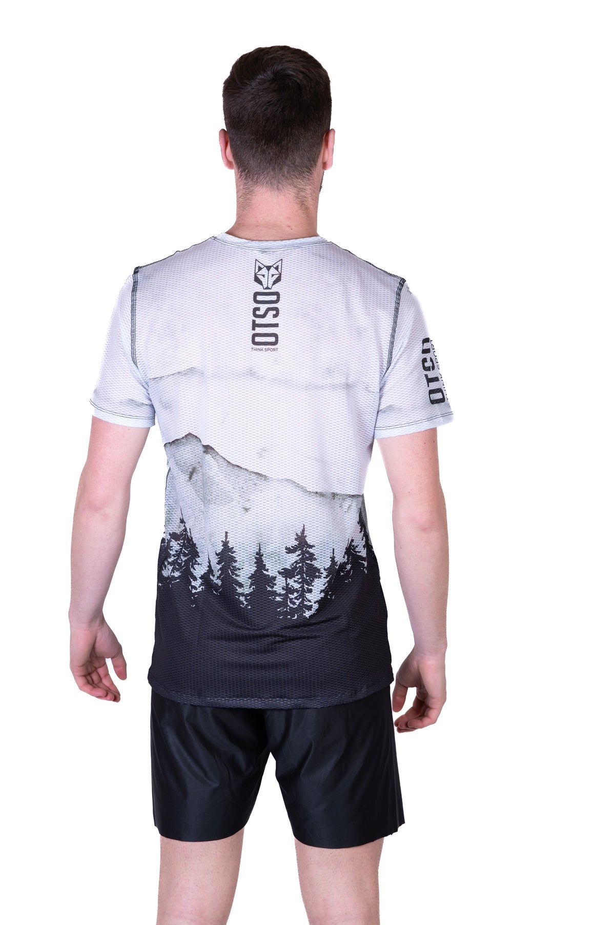 OTSO Herren Kurzarm-Funktionsshirt - Green Forest – Produktansicht 7