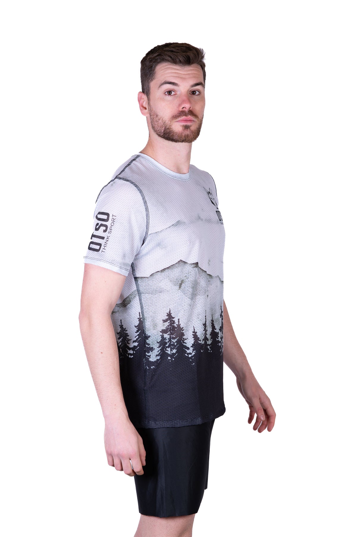 OTSO Herren Kurzarm-Funktionsshirt - Green Forest – Produktansicht 5