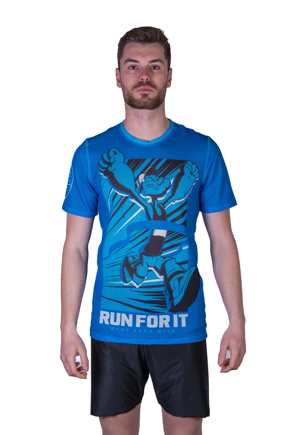 OTSO Herren Kurzarm-Funktionsshirt - Popeye Run For It – Produktansicht 3