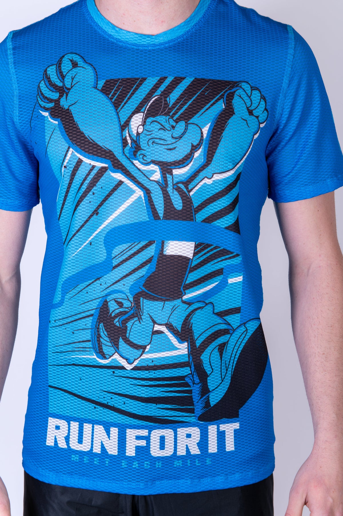 OTSO Herren Kurzarm-Funktionsshirt - Popeye Run For It – Produktansicht 8