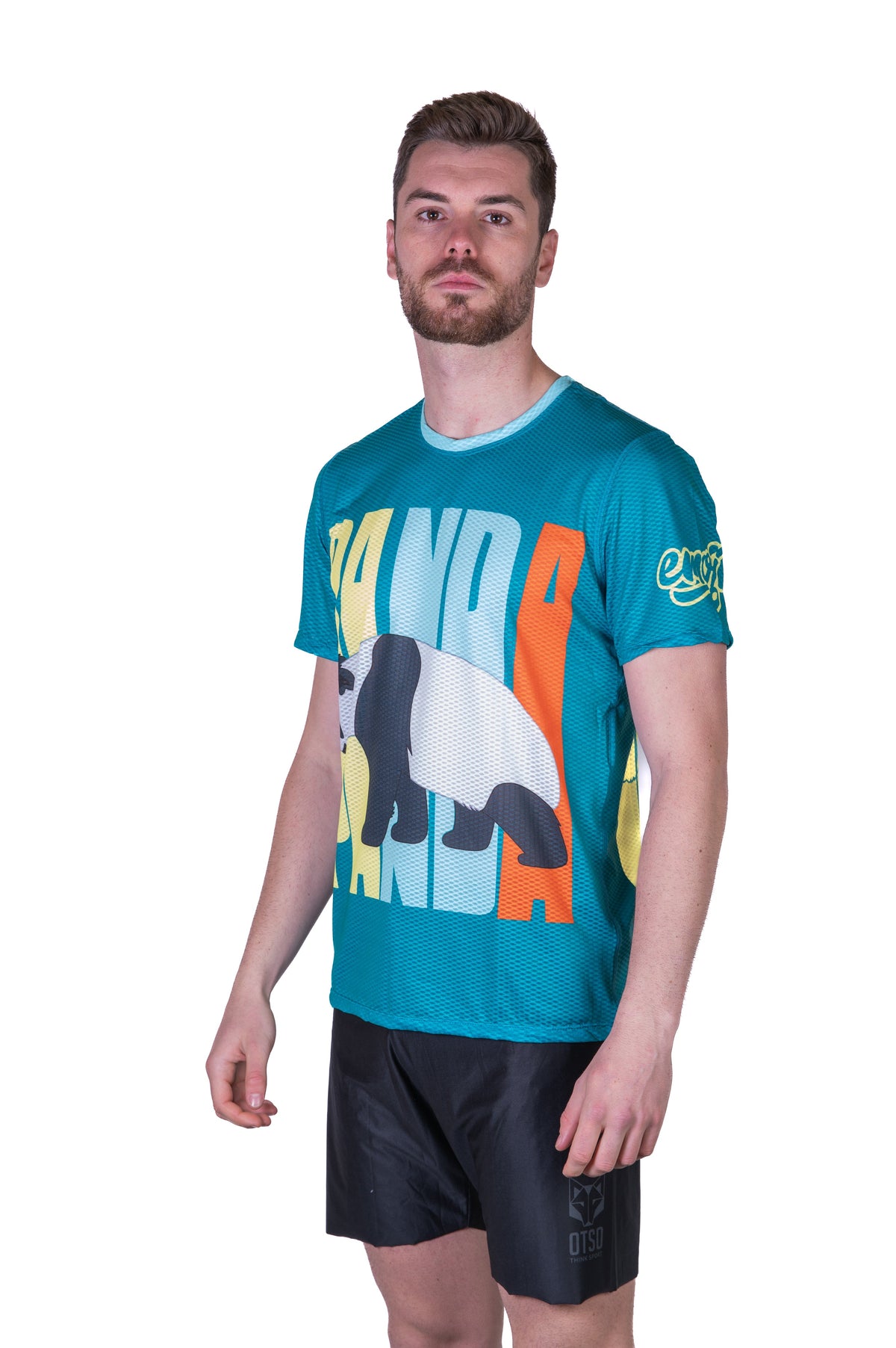 OTSO Herren Kurzarm-Funktionsshirt - Emoji Panda – Produktansicht 4