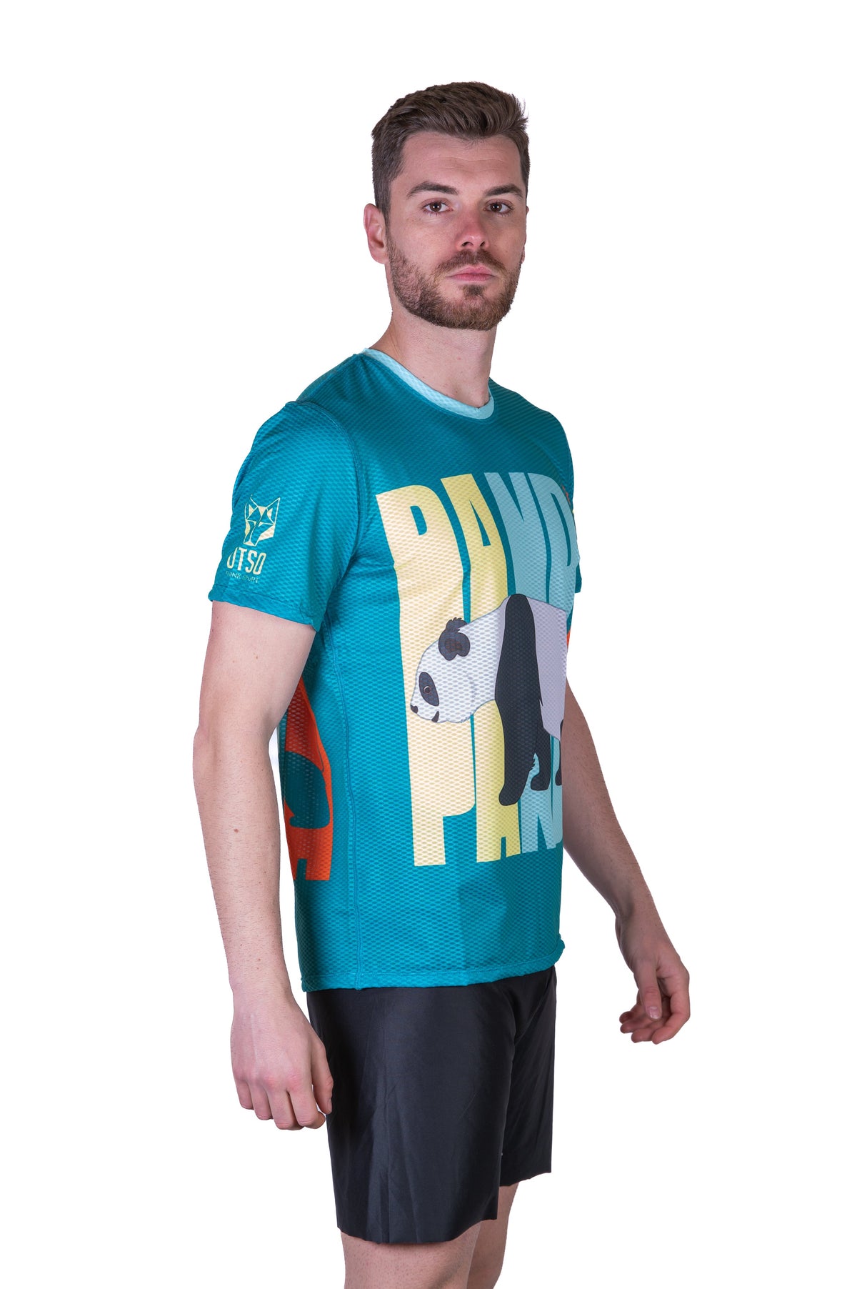 OTSO Herren Kurzarm-Funktionsshirt - Emoji Panda – Produktansicht 5
