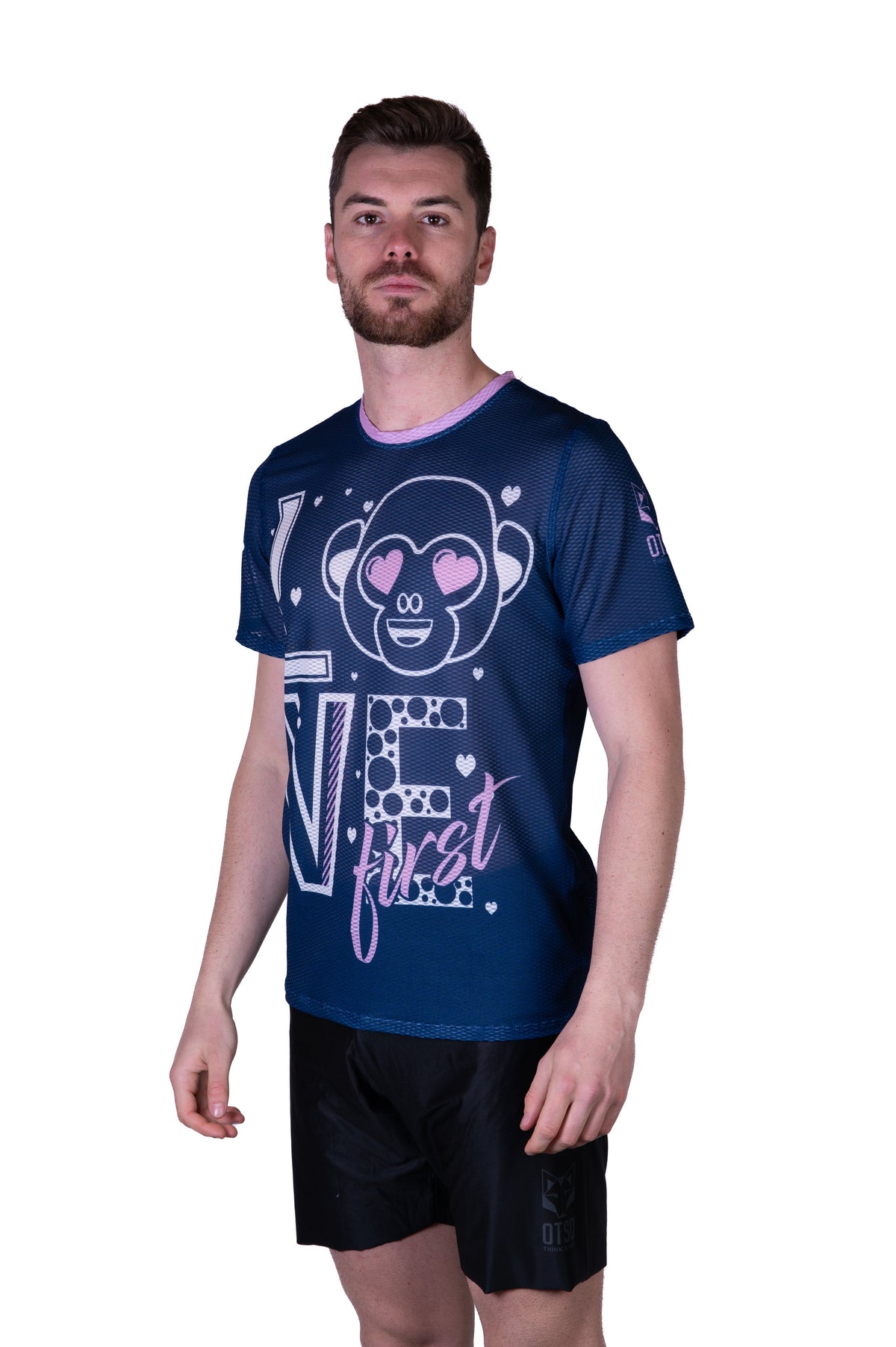 OTSO Herren Kurzarm-Funktionsshirt - Emoji Love First – Produktansicht 4