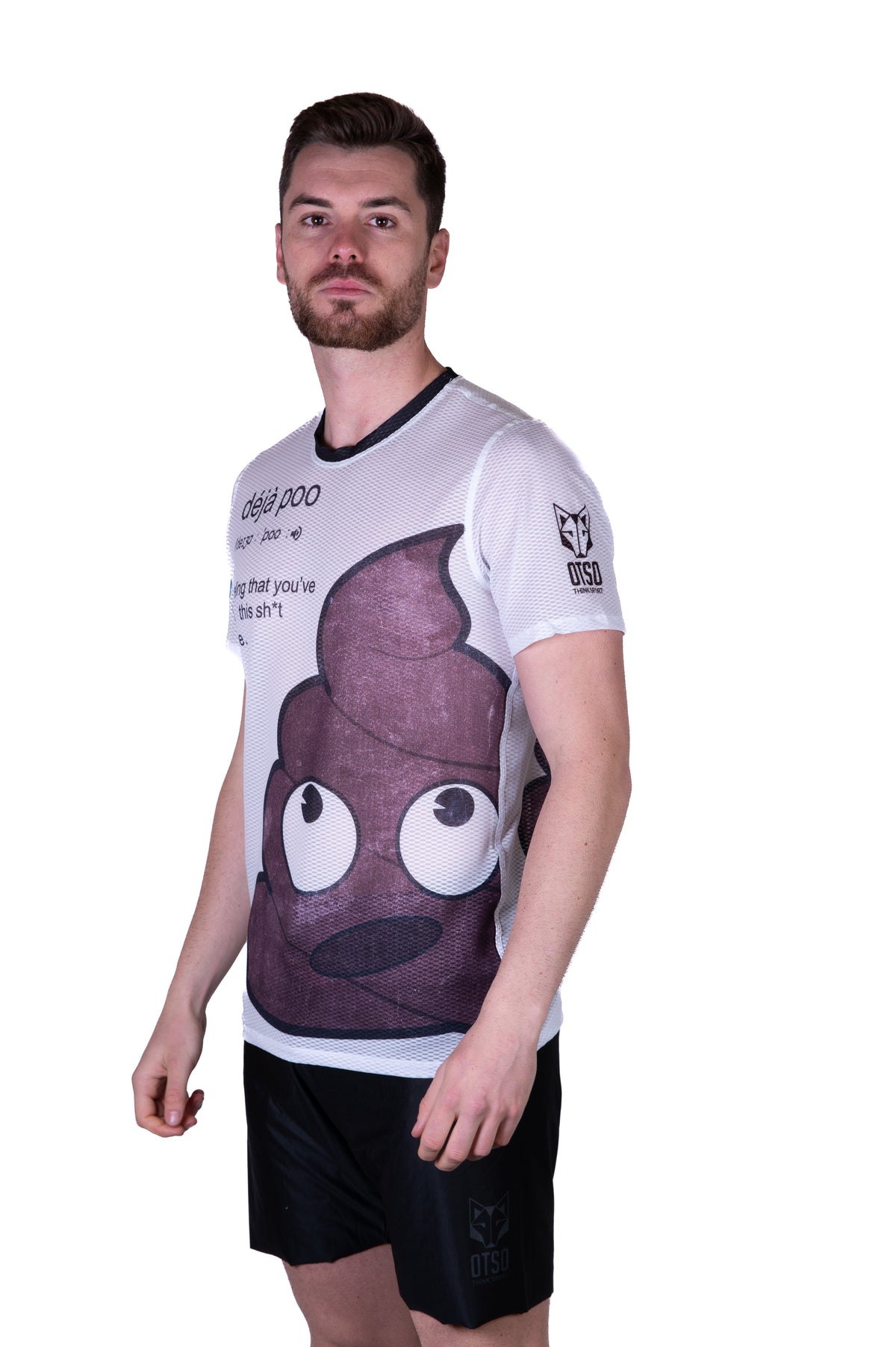 OTSO Herren Kurzarm-Funktionsshirt - Emoji Déjà Poo – Produktansicht 4