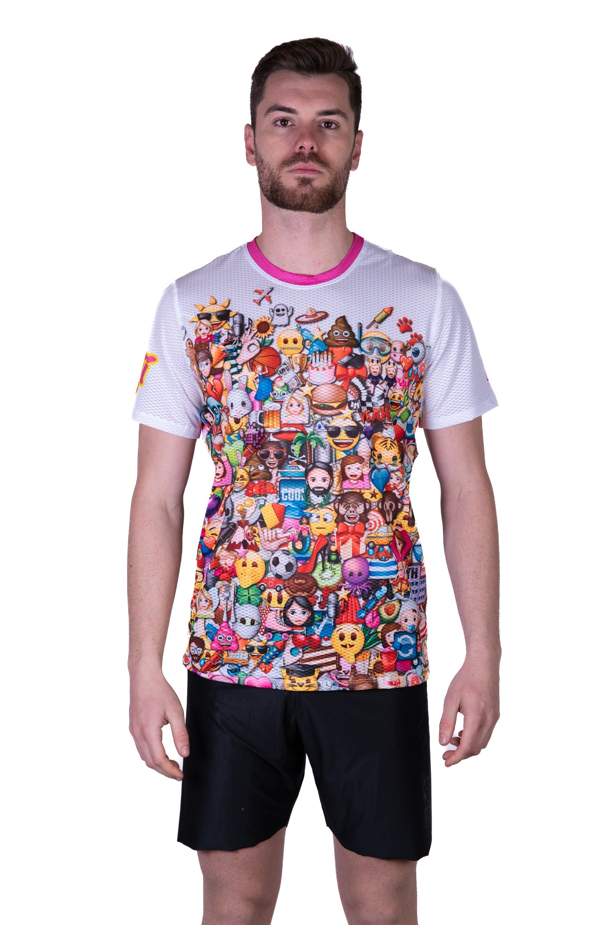 OTSO Herren Kurzarm-Funktionsshirt - Emoji Big Wave – Produktansicht 3