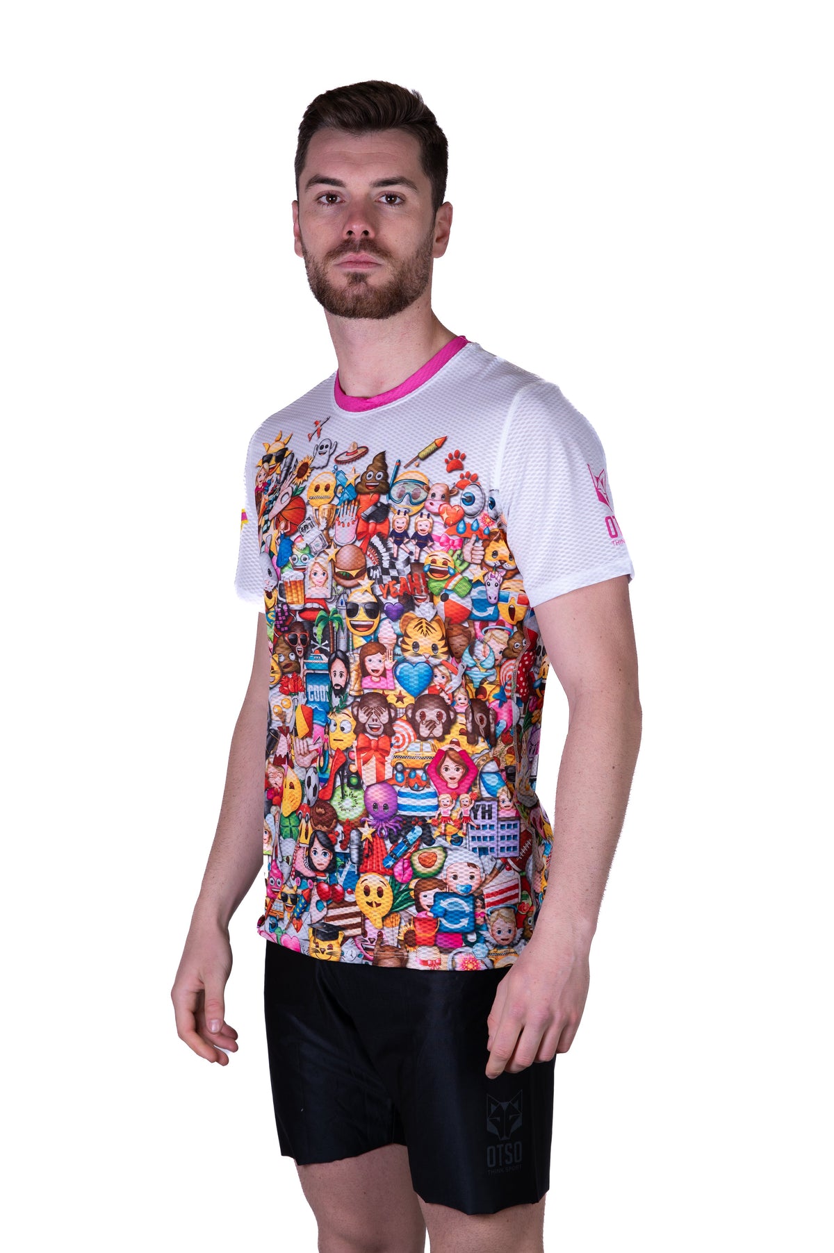 OTSO Herren Kurzarm-Funktionsshirt - Emoji Big Wave – Produktansicht 4