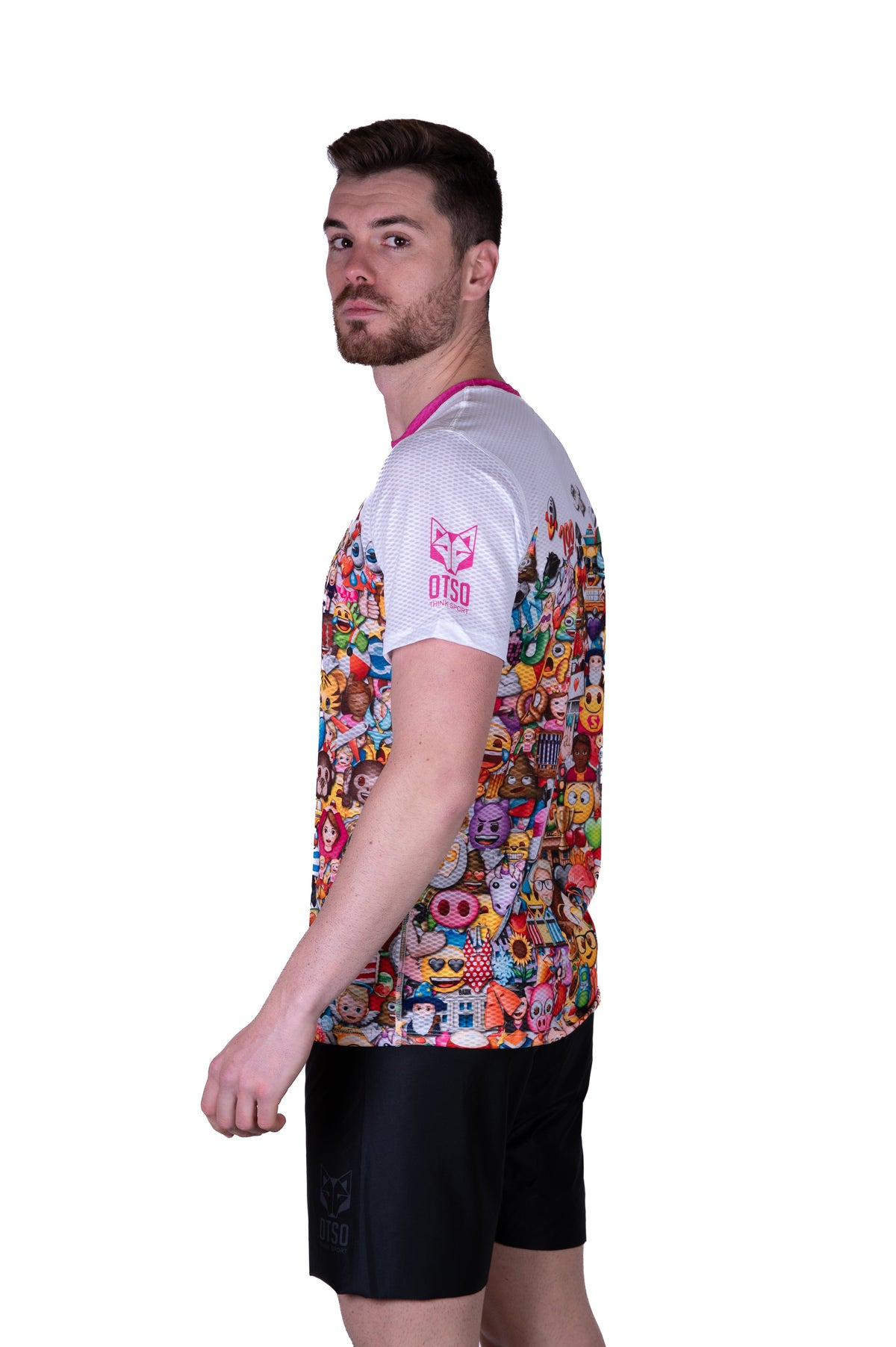 OTSO Herren Kurzarm-Funktionsshirt - Emoji Big Wave – Produktansicht 6