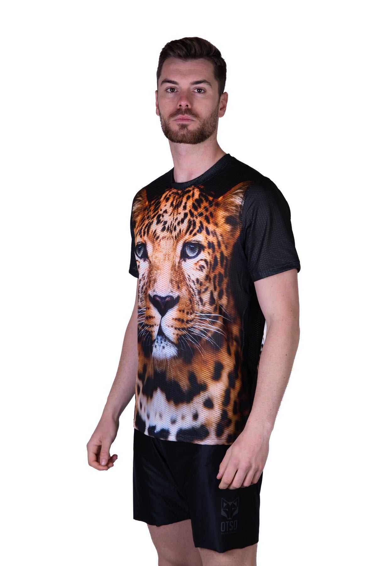 OTSO Herren Kurzarm-Funktionsshirt - Leopard – Produktansicht 4