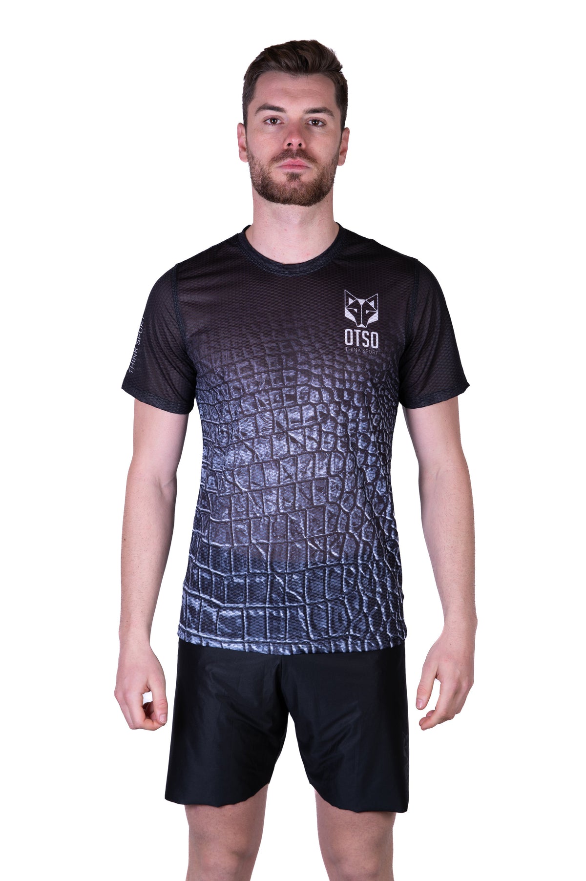 OTSO Herren Kurzarm-Funktionsshirt - Black Snake – Produktansicht 3