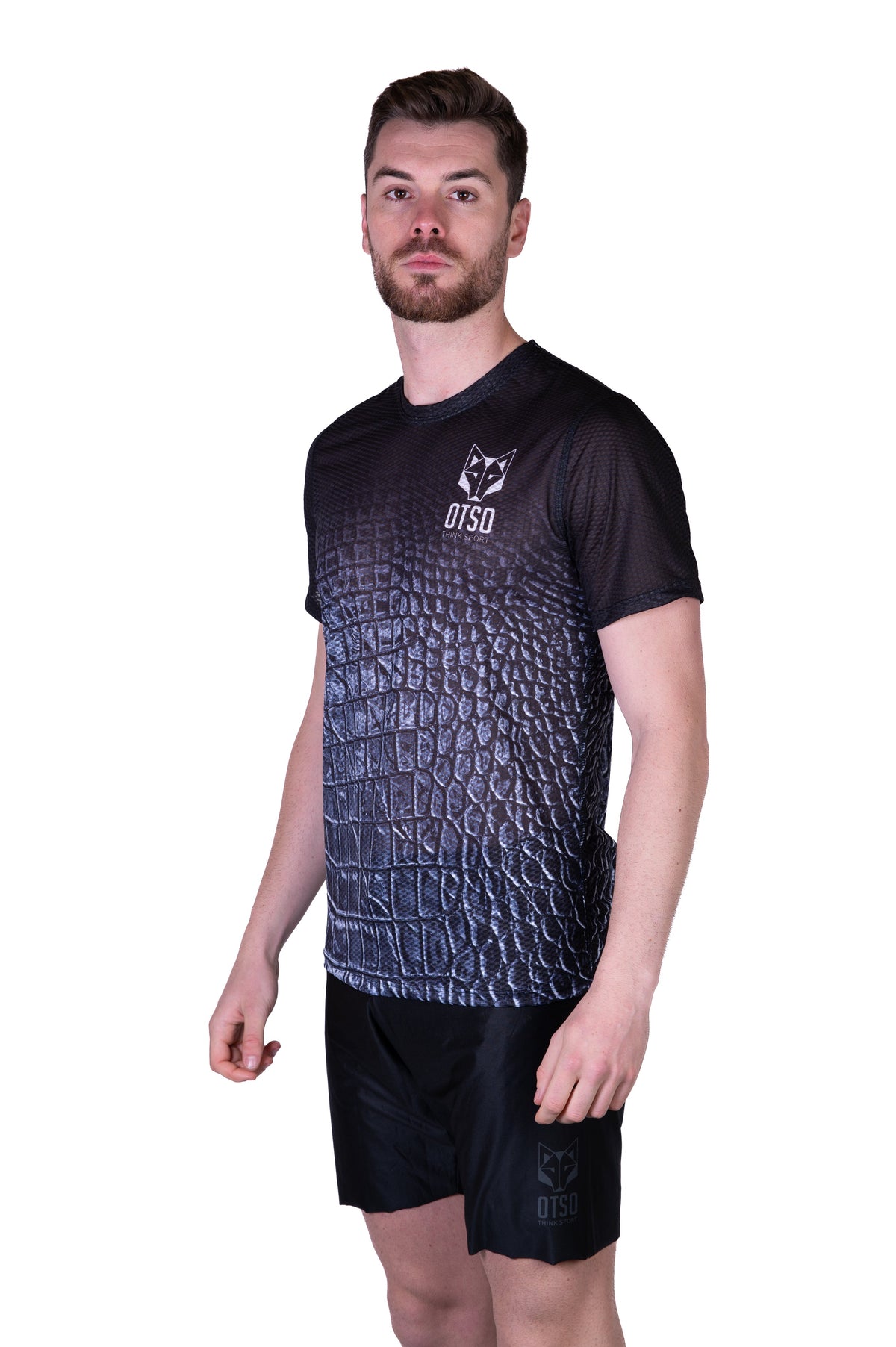 OTSO Herren Kurzarm-Funktionsshirt - Black Snake – Produktansicht 4