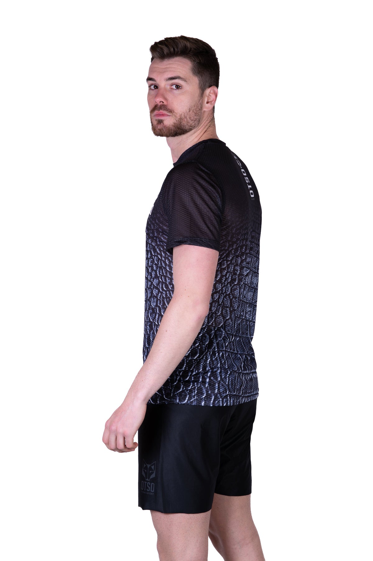 OTSO Herren Kurzarm-Funktionsshirt - Black Snake – Produktansicht 6
