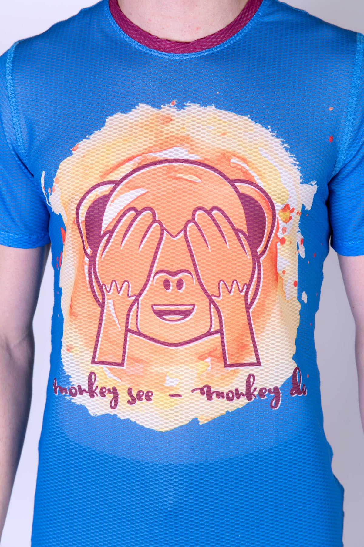 OTSO Herren Kurzarm-Funktionsshirt - Emoji Monkey See – Produktansicht 8