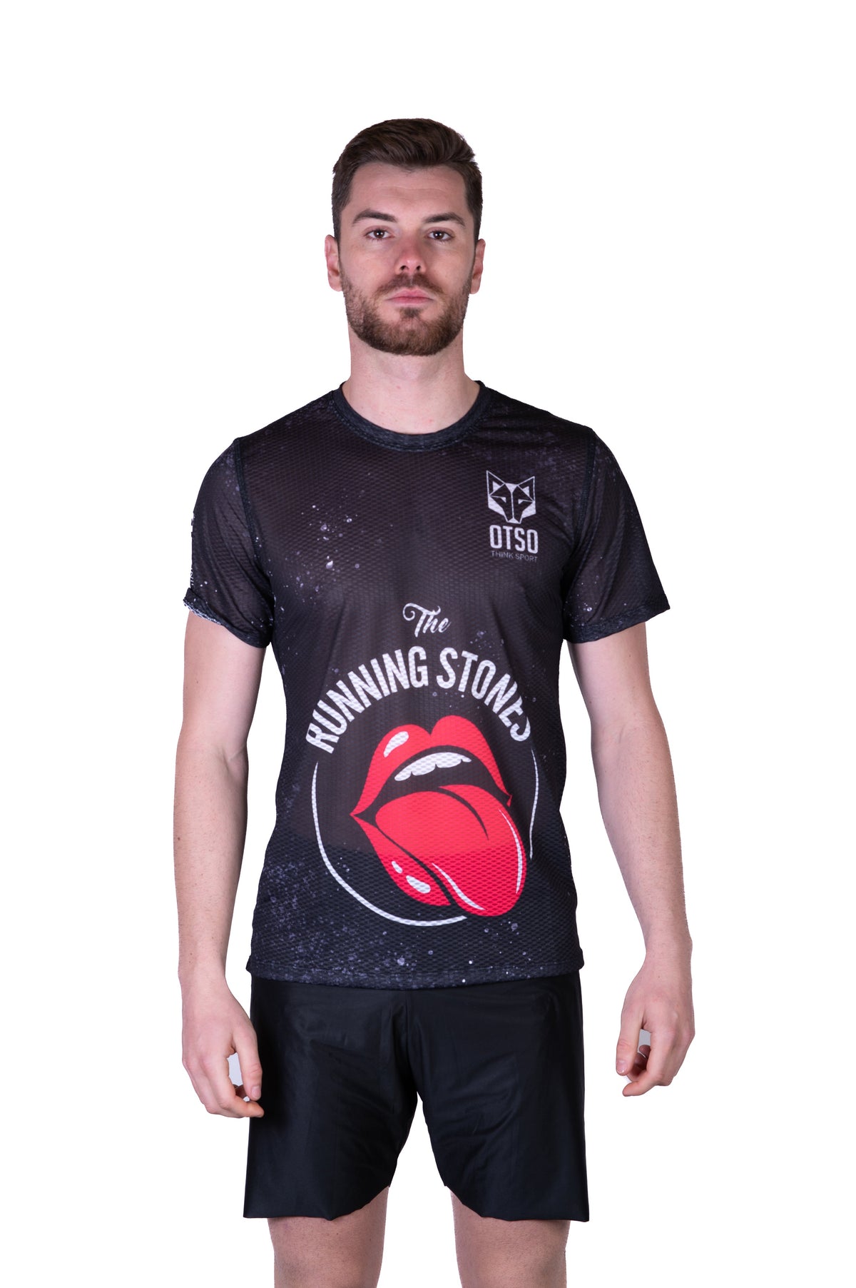 OTSO Herren Kurzarm-Funktionsshirt - Running Stones – Produktansicht 3