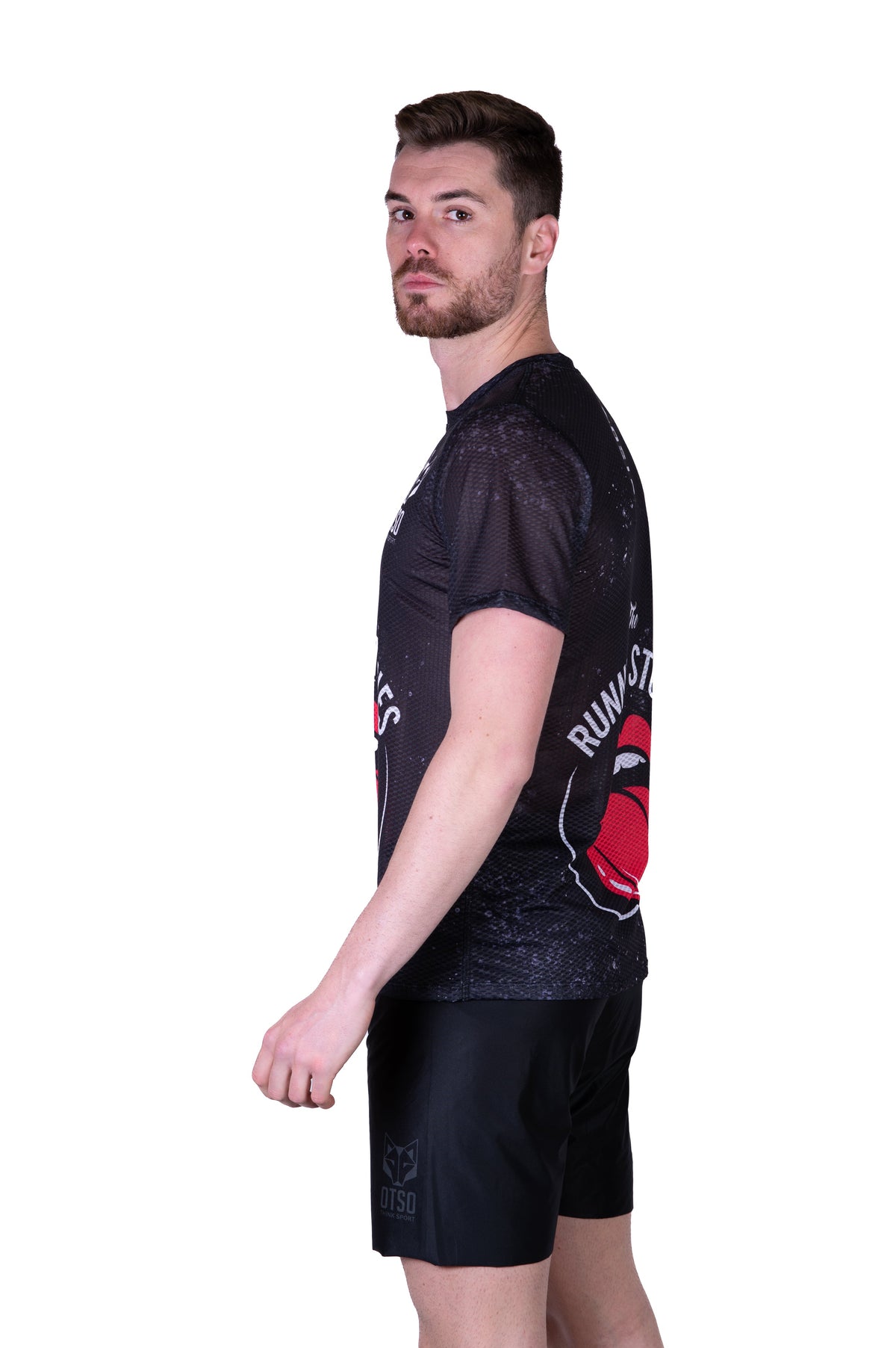 OTSO Herren Kurzarm-Funktionsshirt - Running Stones – Produktansicht 6