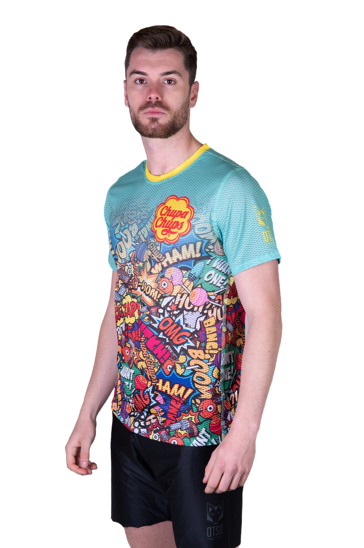 OTSO Herren Kurzarm-Funktionsshirt - Chupa Chups Comic – Produktansicht 4