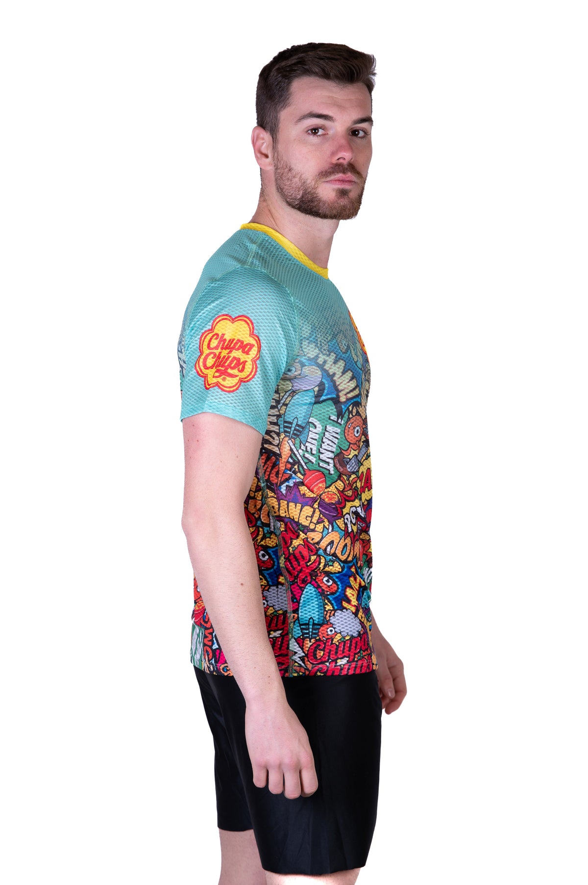 OTSO Herren Kurzarm-Funktionsshirt - Chupa Chups Comic – Produktansicht 5