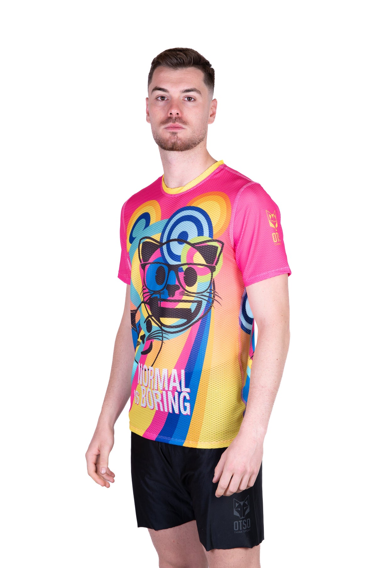 OTSO Herren Kurzarm-Funktionsshirt - Emoji Normal Is Boring – Produktansicht 4
