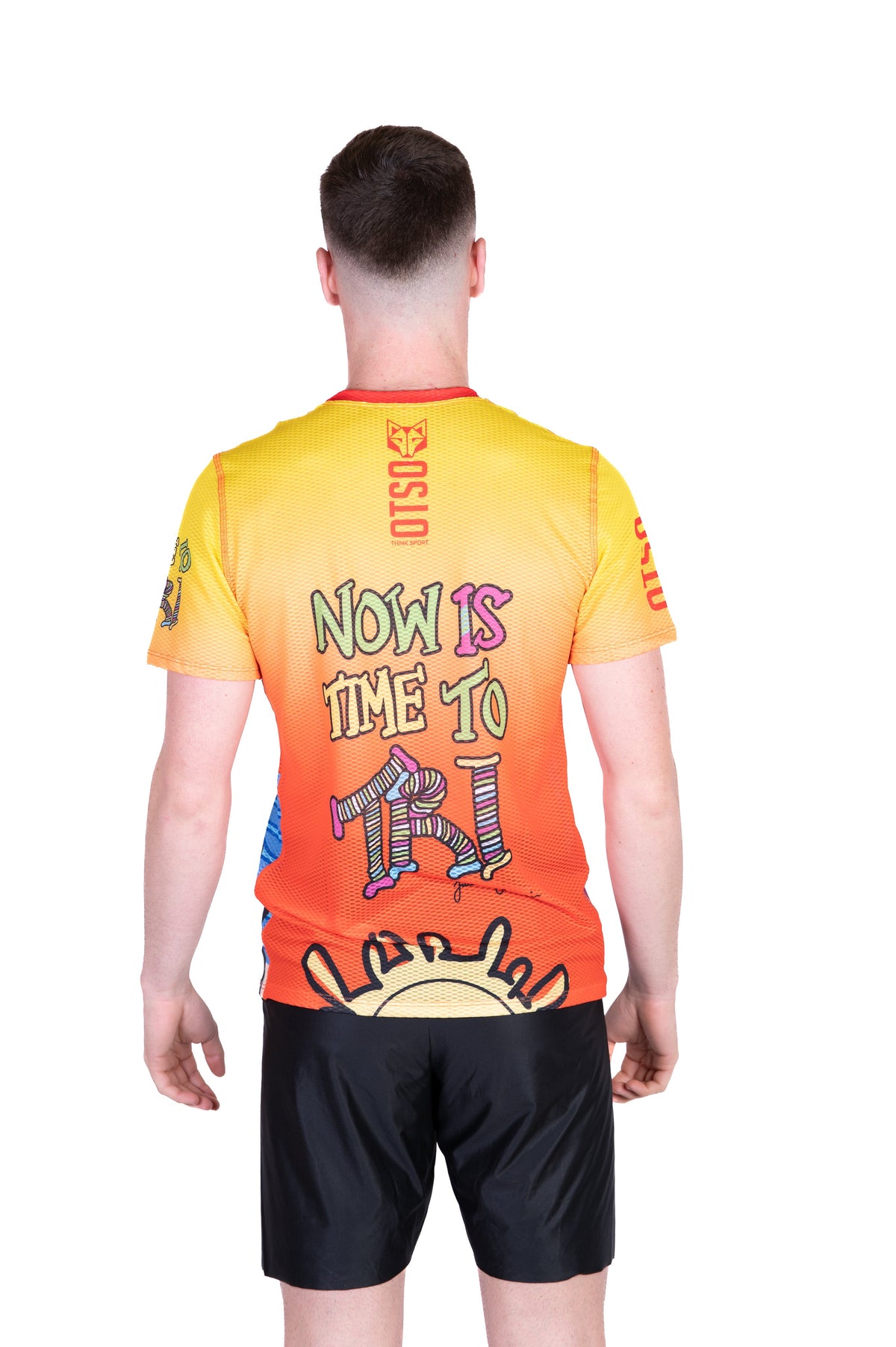 OTSO Herren Kurzarm-Funktionsshirt - Time to Tri Swim – Produktansicht 7